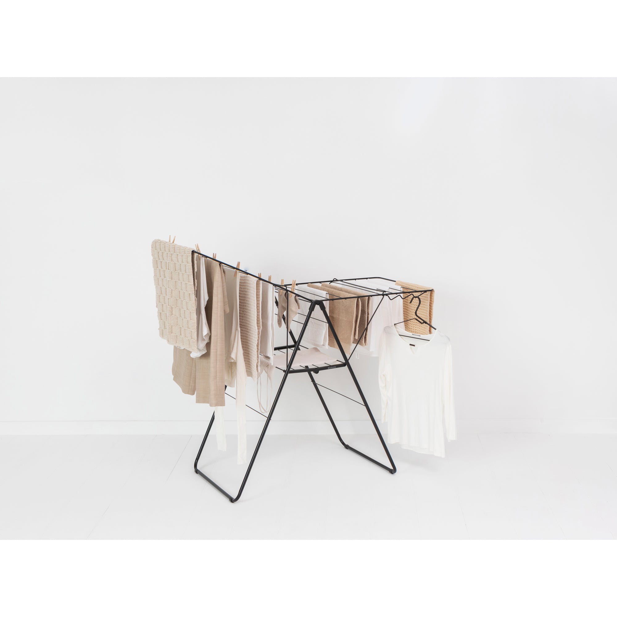 20 Meters Black HangOn Drying Rack for Clothes - Space Saving Laundry Rack for Apartments, Balcony & Outdoor Use