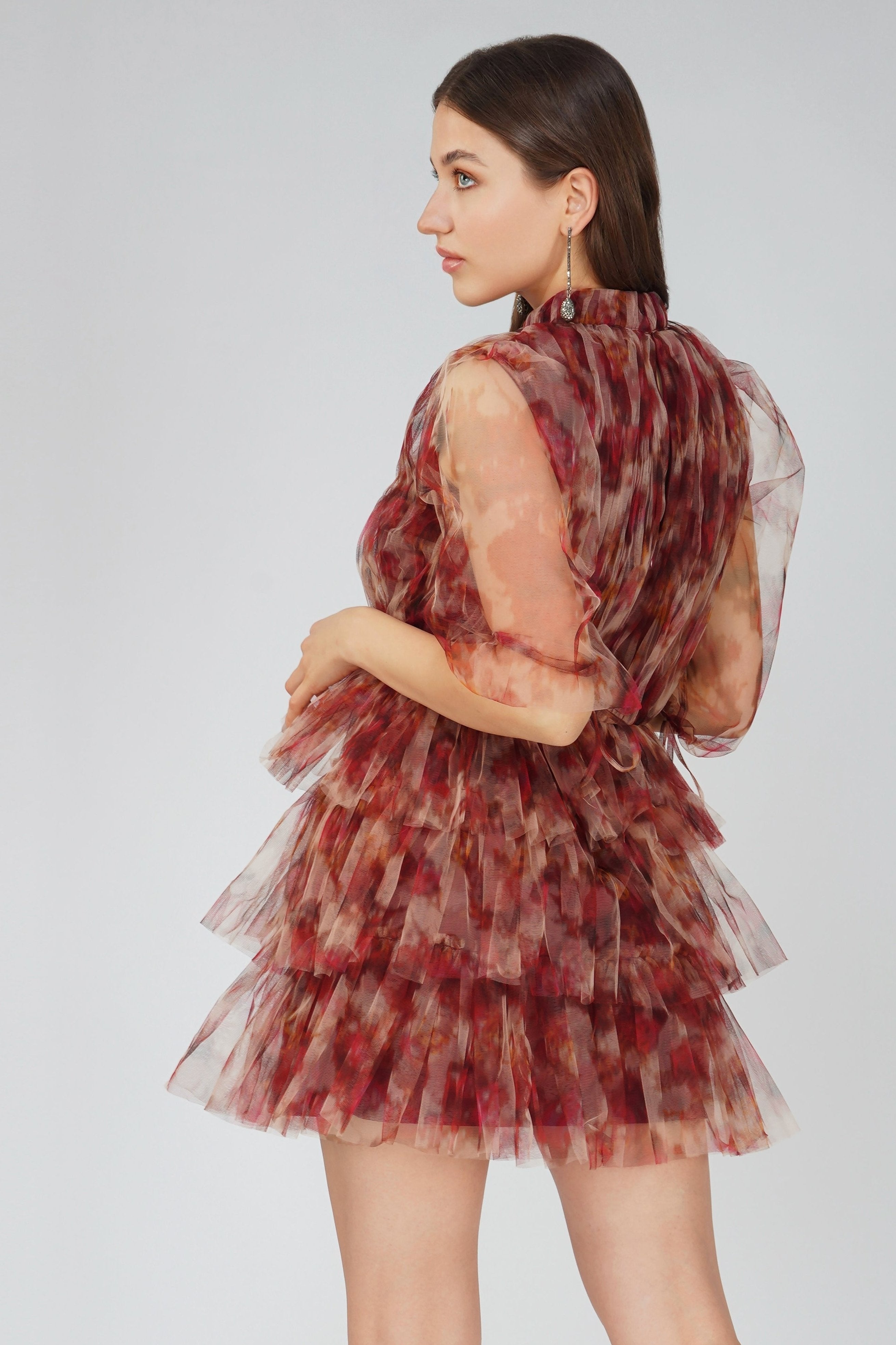 Nalani Rose Floral Mini Dress for Women - Summer Boho Flowy Short Dress with V-Neck & Ruffle Sleeves - Perfect for Beach Vacation, Party, and Date Night