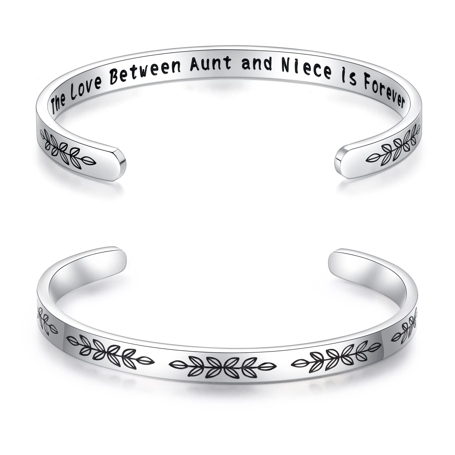 USANGERS Personalized Cuff Bracelets for Women & Teen Girls - Inspirational Stainless Steel Jewelry Gift for Christmas, Birthday, Anniversary | Perfect for Everyday Wear, Special Occasions & Gift Giving