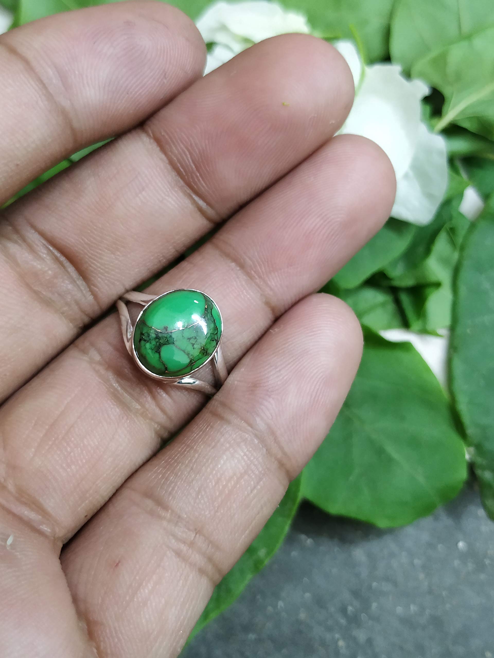 925 Sterling Silver Turquoise Ring - December Birthstone Jewelry, Handmade Dainty Midi Ring for Engagement, Promise, Bridesmaid Gift | Perfect for Western, Bohemian & Gothic Style Outfits, Everyday Wear & Special Occasions