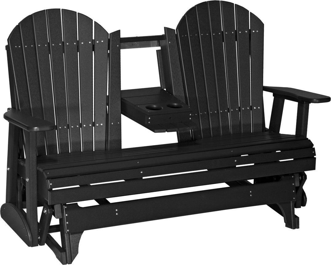 LuxCraft 5-Foot Premium Adirondack Glider Chair - Outdoor Patio Rocking Bench for Garden, Porch & Backyard Relaxation | Weather-Resistant & Comfortable Seating