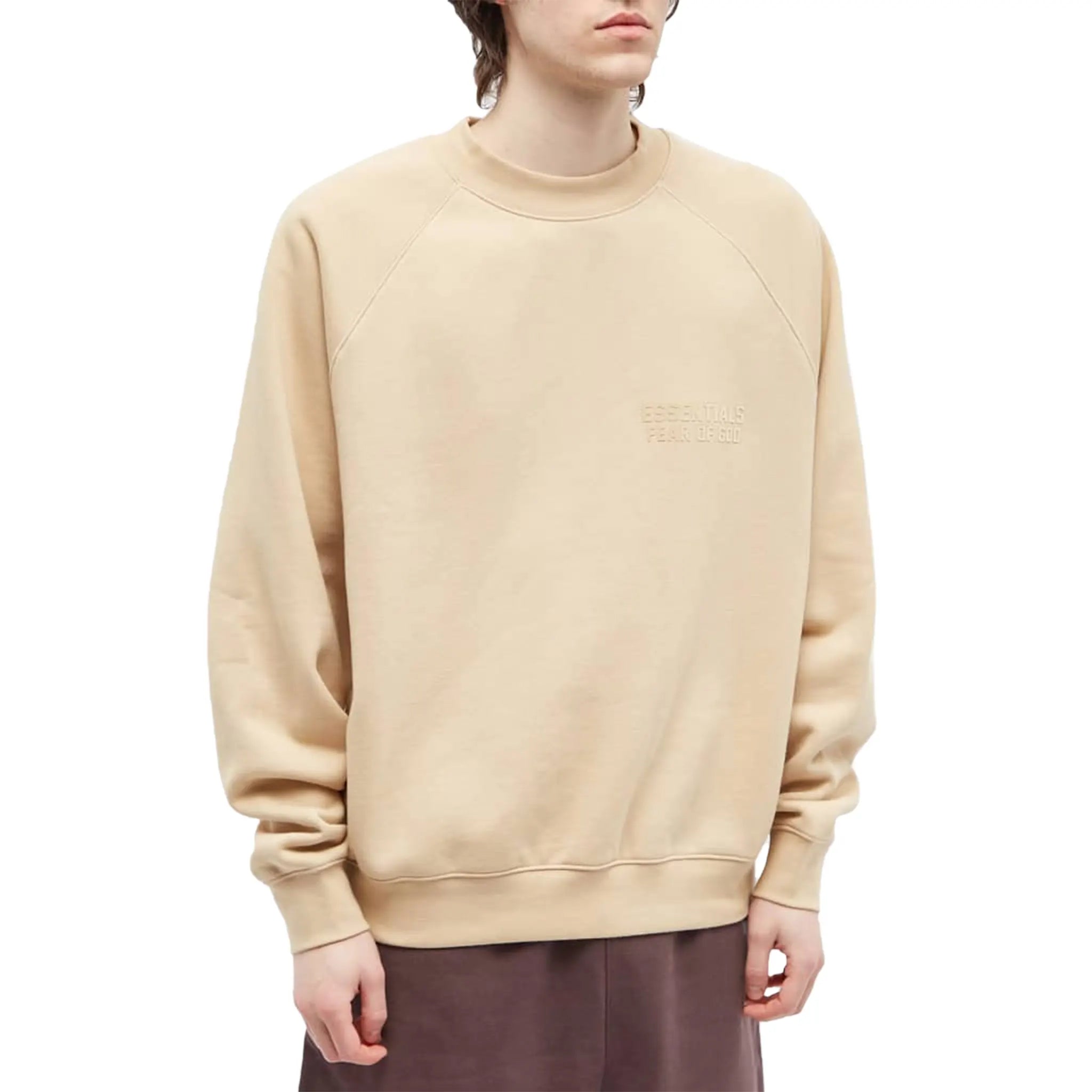 Fear Of God Essentials Sand Sweatshirt (SS23) - Oversized Fit Hoodie for Men | Streetwear Fashion | Perfect for Casual Wear & Gym Outfits