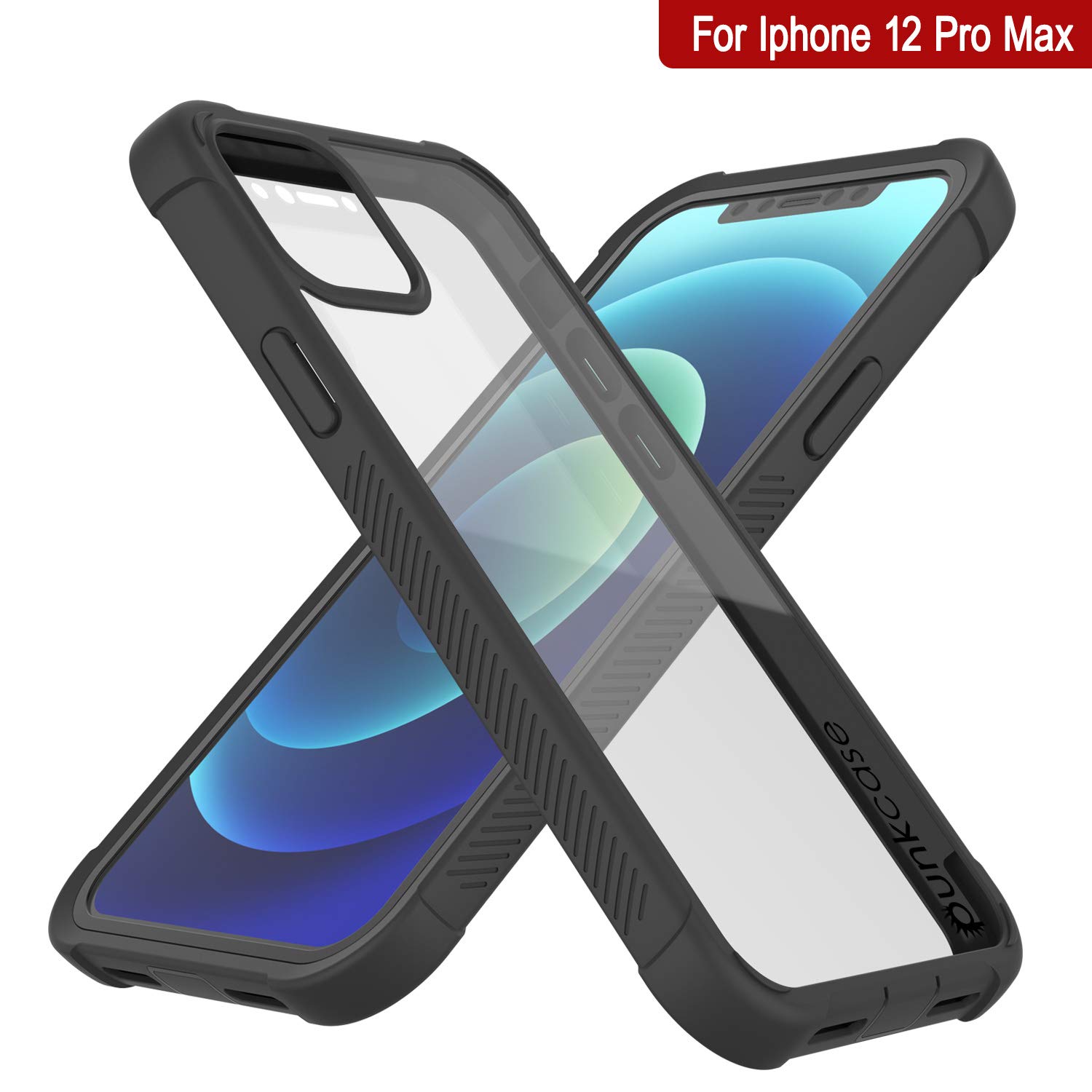 PunkCase iPhone 12 Pro Max Case [Spartan Series] Clear Rugged Heavy Duty Cover with Built-in Screen Protector | Ultra Slim 360 Full Body Protection for iPhone 12 Pro Max (2020, 6.7 Inch) - Shockproof & Anti-Scratch for Outdoor, Work, and Daily Use
