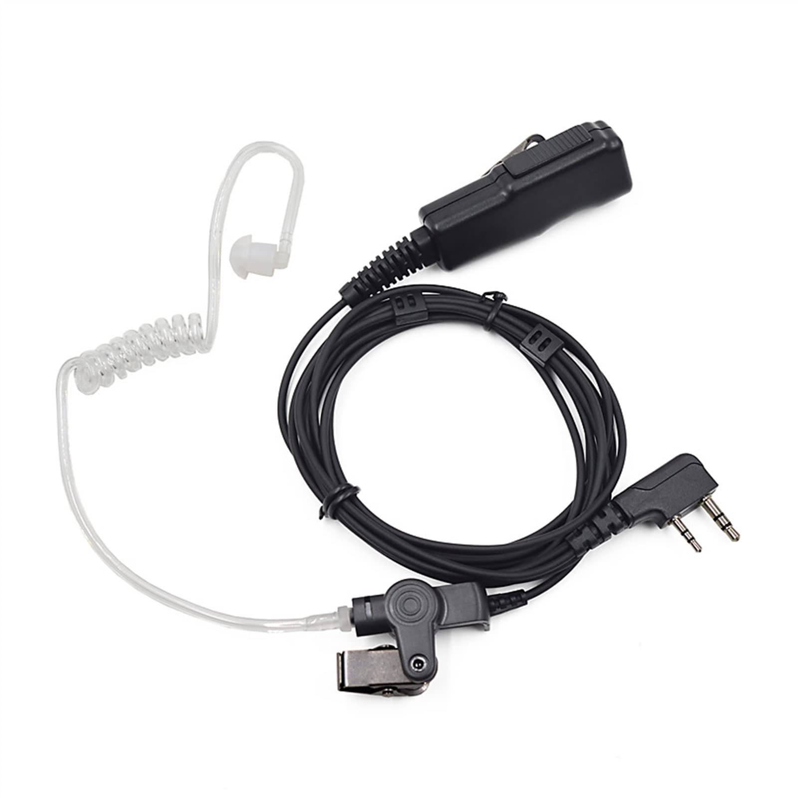 BMINO 5-Pack 2-Pin Earphone Headset with PTT for Long-Range Walkie-Talkie & Two-Way Radio - Ideal for Security, Construction, and Outdoor Adventures