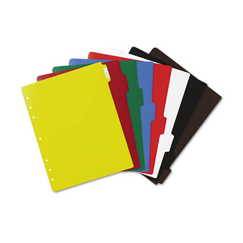 Heavy Duty Plastic Index Dividers with White Adhesive Labels - 8 Tab Letter Size for Office Organization, School Binders, Filing Systems & Document Management