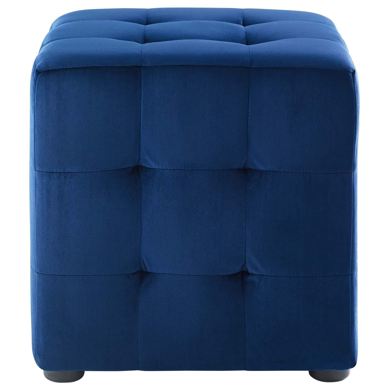 Modern Velvet Accent Chair with Ottoman - Navy Blue Contemporary Living Room Lounge Furniture for Relaxing & Stylish Home Decor