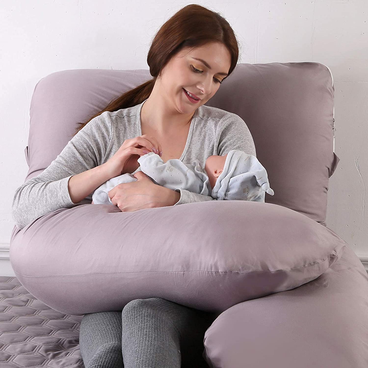 **U-Shaped Pregnancy Pillow for Sleeping - Full Body Maternity Pillow with Removable & Washable Cover - Comfort Support for Pregnant Women at Home, Office & Travel**