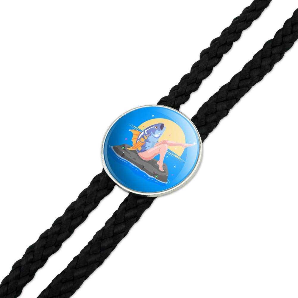 Unique Reverse Mermaid with Tuna Head Western Cowboy Bolo Tie - Southwestern Style Neckwear for Men | Perfect for Rodeos, Country Weddings & Western Fashion