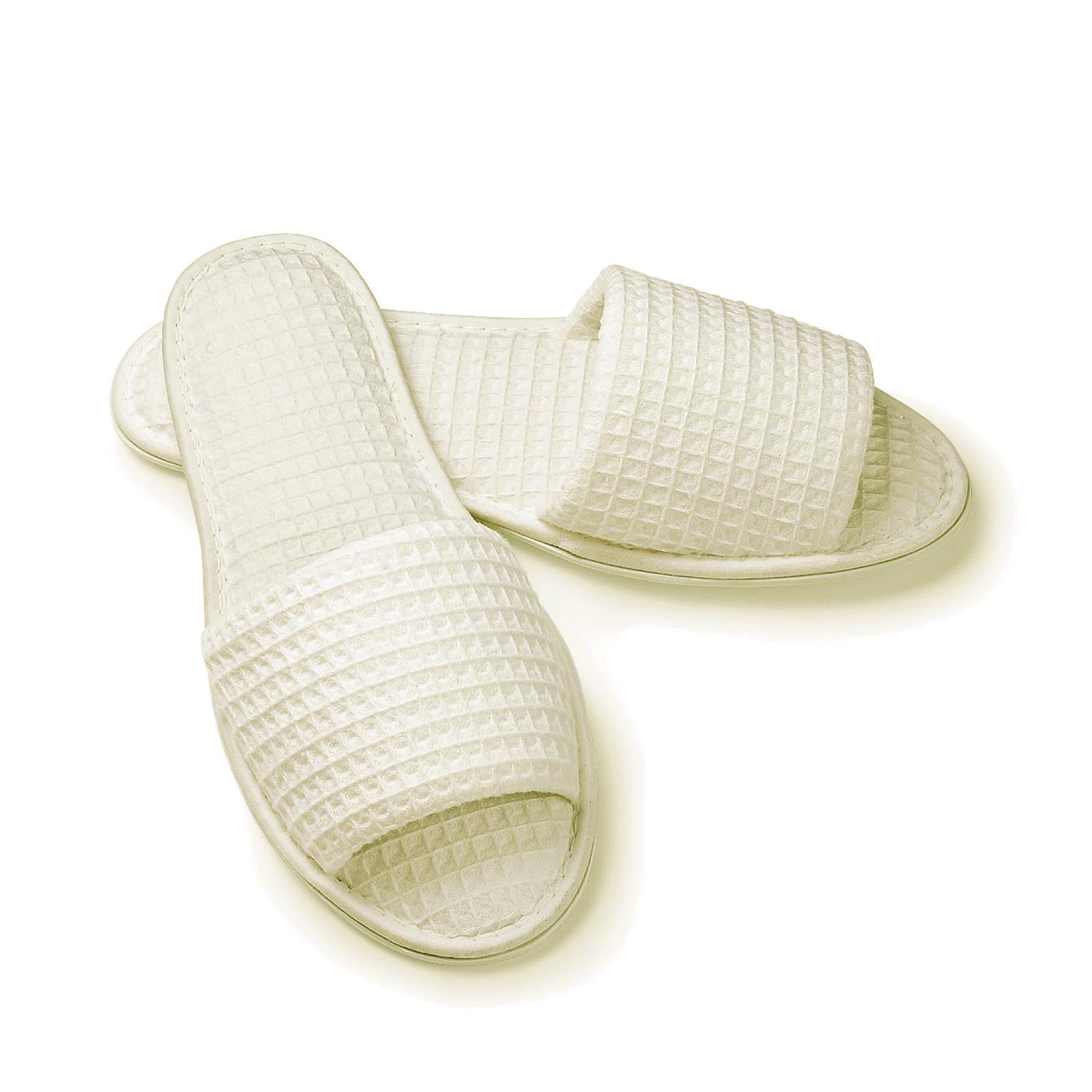Boca Terry Waffle Weave Slippers - Soft & Breathable House Shoes for Men & Women - Perfect for Indoor Comfort, Spa Days & Cozy Lounging