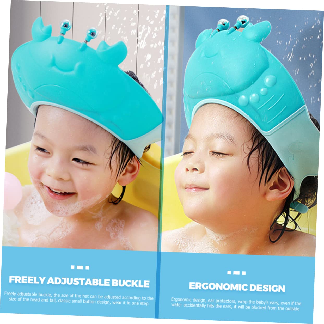 10 Pcs Crab Shampoo Cap - Waterproof Bathing Hat for Adults & Kids, Reusable Plastic Shampoo Cap for Hair Washing, Showering & Spa Care