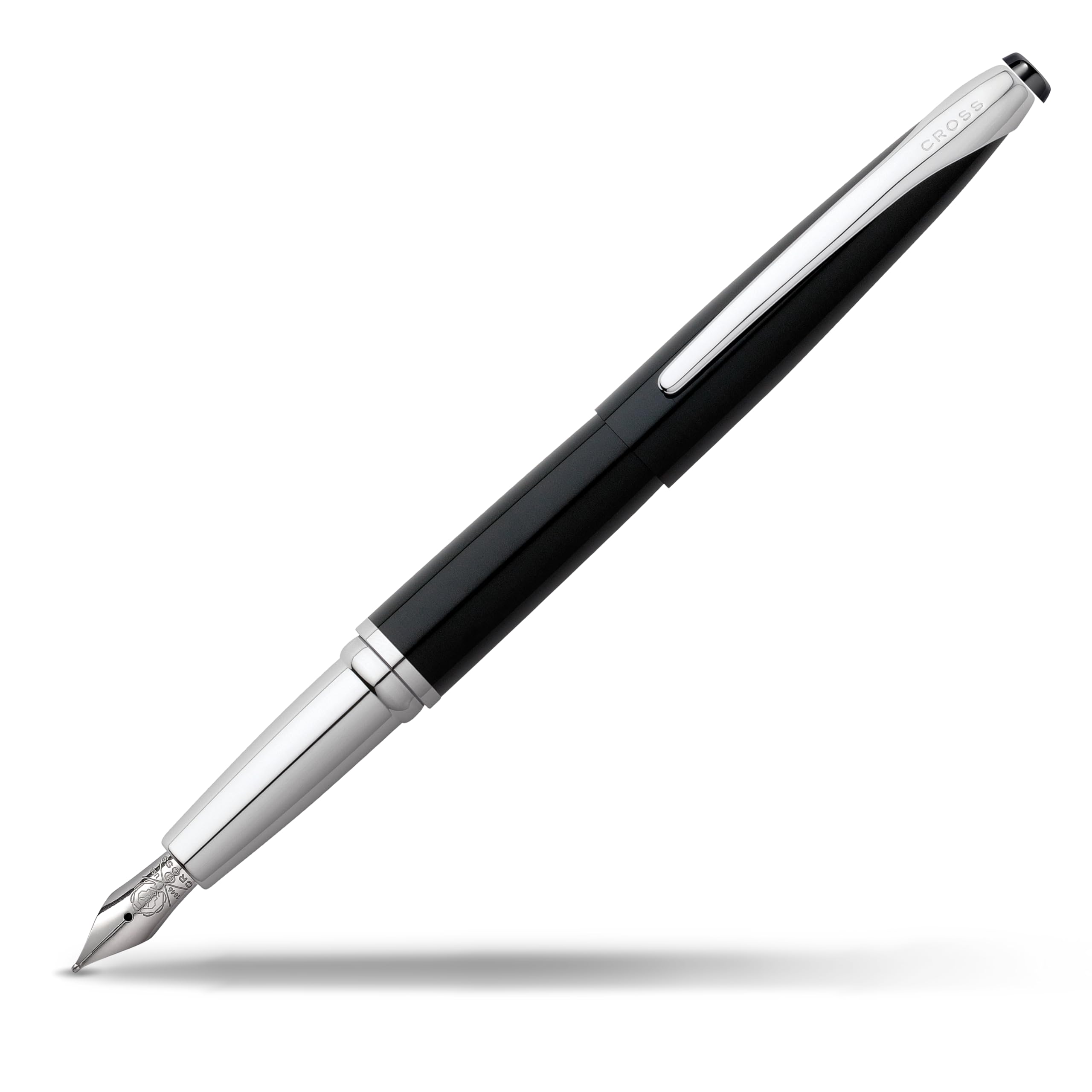 Refillable Cross ATX Fountain Pen with Medium Nib - Premium Basalt Black Ink Pen for Writing, Journaling & Calligraphy - Elegant Gift Box Included for Special Occasions