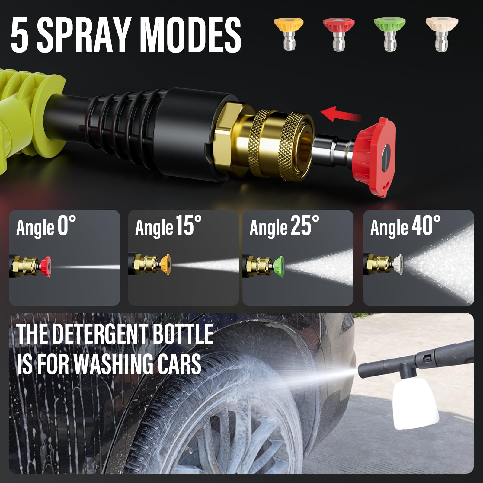 MZK 4500 PSI Electric Pressure Washer - 3.0 GPM High Power Washer with 360° Lockable Wheels, 4 Quick-Connect Nozzles & Foam Cannon - Ideal for Cleaning Cars, Fences, Driveways, Patios & Outdoor Surfaces