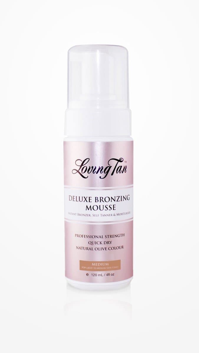 Loving Tan Deluxe Bronzing Mousse - Medium Self Tanner for Natural Glow | Vegan & Streak-Free Formula | Perfect for Face & Body Tanning at Home or Salon