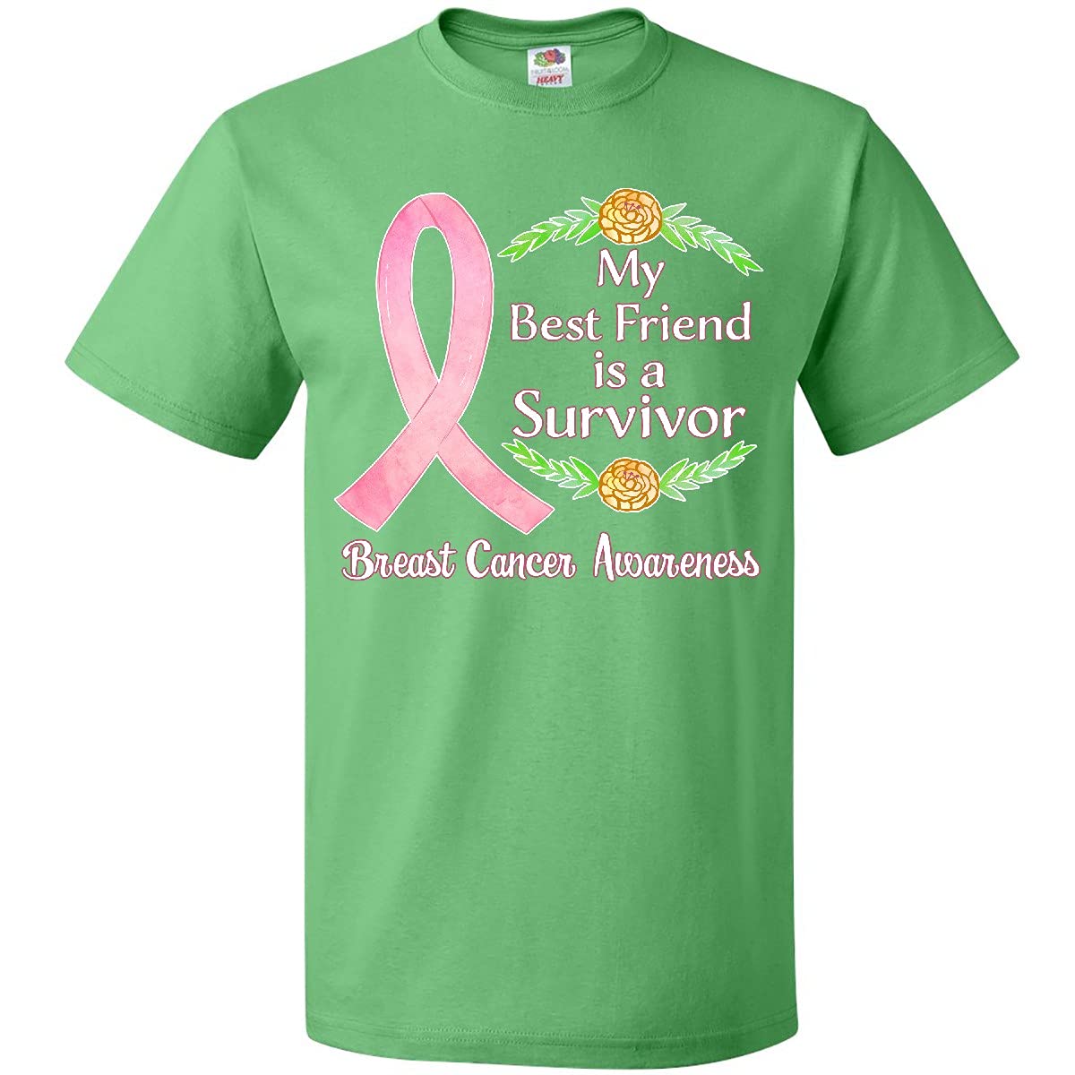 Breast Cancer Survivor T-Shirt - Inktastic My Best Friend is a Survivor Awareness Tee for Women, Men, Supportive Gift for Charity Walks, Fundraisers, and Everyday Wear