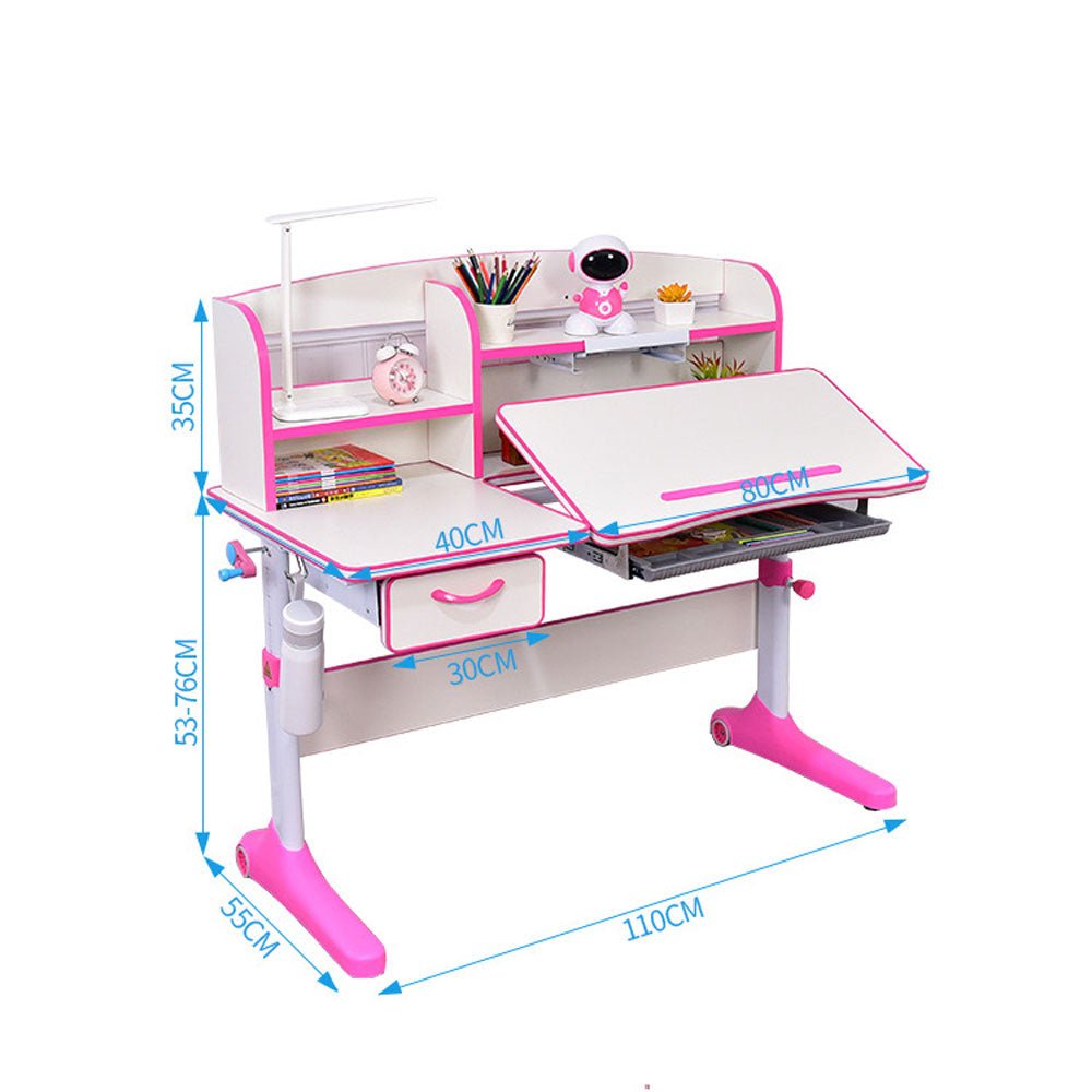 Adjustable Height Kids Study Desk - 120cm Ergonomic Children's Desk in Blue for Home & School Learning - Perfect for Homework, Reading & Online Classes