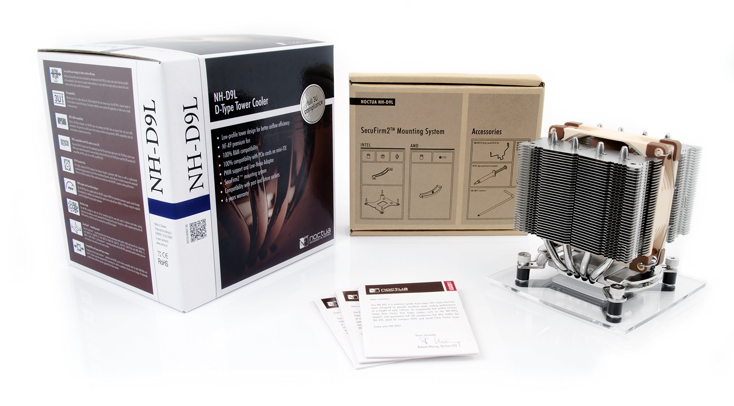 Noctua NH-D9L Premium CPU Cooler with NF-A9 92mm PWM Fan (Brown) - High Performance Quiet Cooling for Intel/AMD Desktops - Perfect for Gaming PCs, Workstations & Home Office Setups