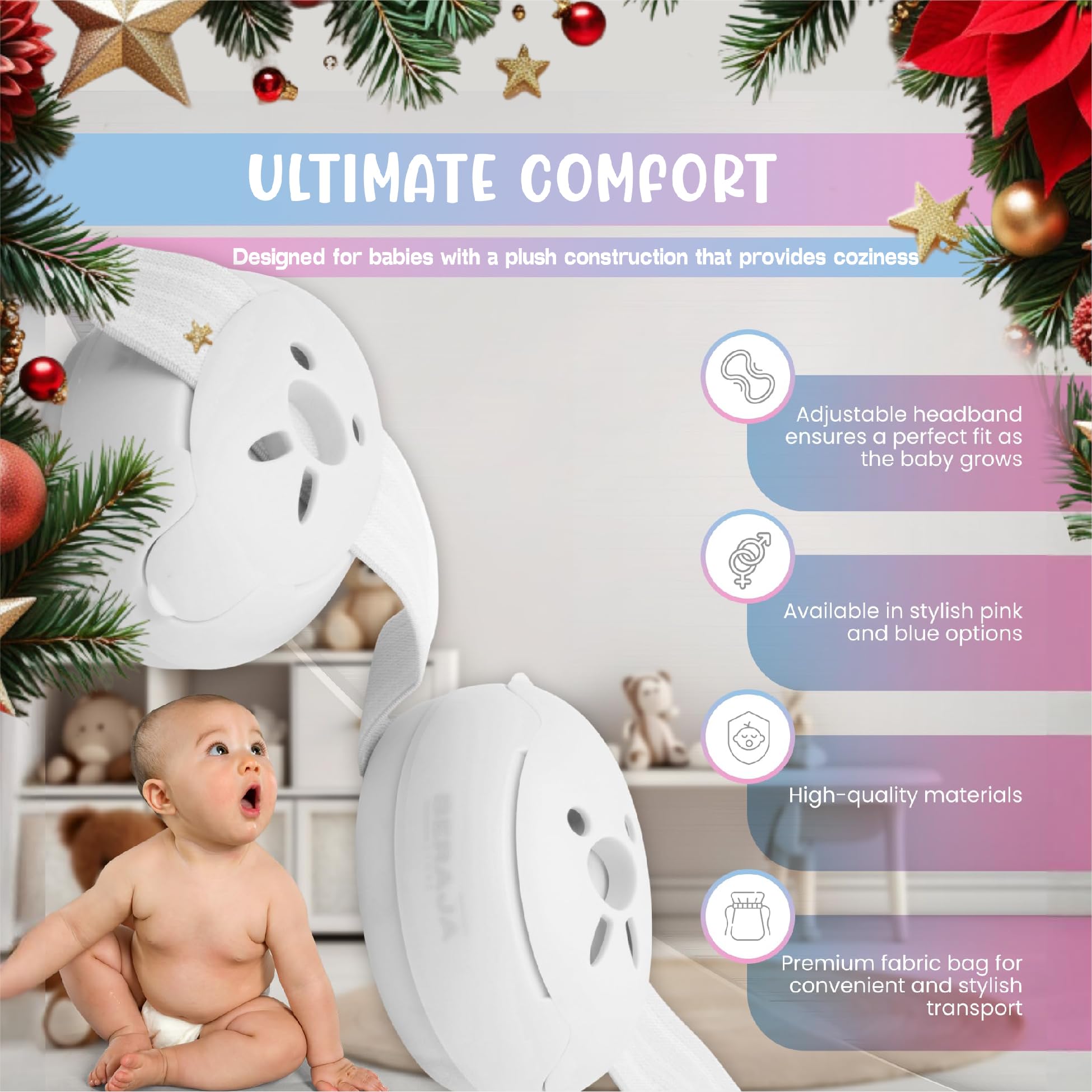 Baby Noise Cancelling Headphones - Soft Ear Muffs for Hearing Protection & Comfort - Perfect for Airplane Travel, Loud Events & Sensory Sensitivity