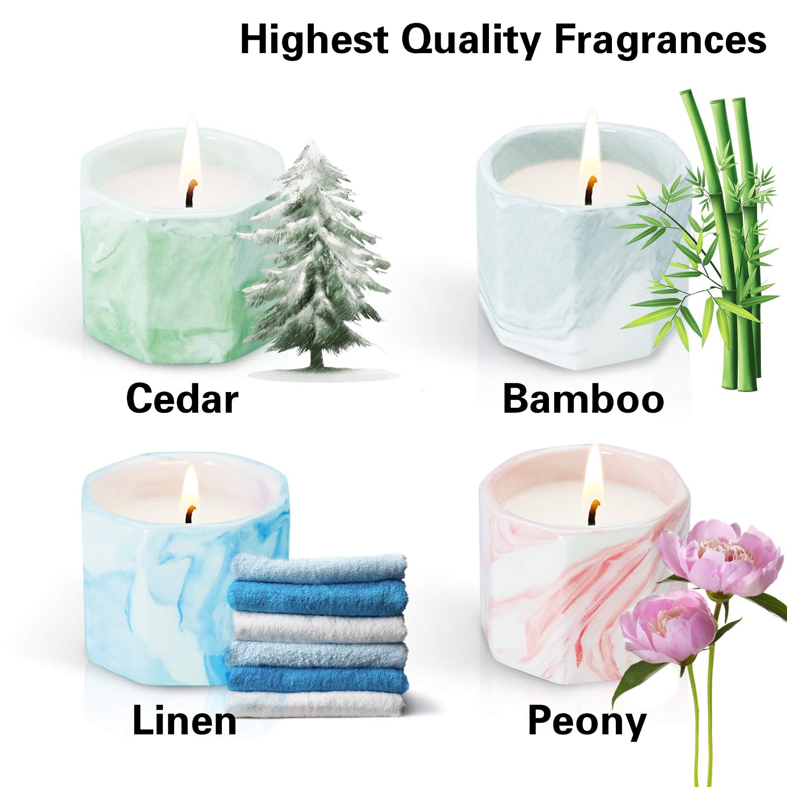 Aromatherapy Soy Wax Candles Set - 4x2oz, Gifts for Home & Relaxation
