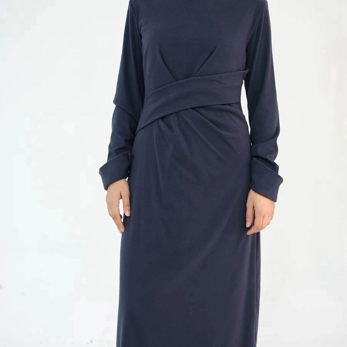 Elegant Velvet Plain Abaya Dress for Women - Modest Islamic Clothing #24889 | Perfect for Prayer, Eid, and Special Occasions