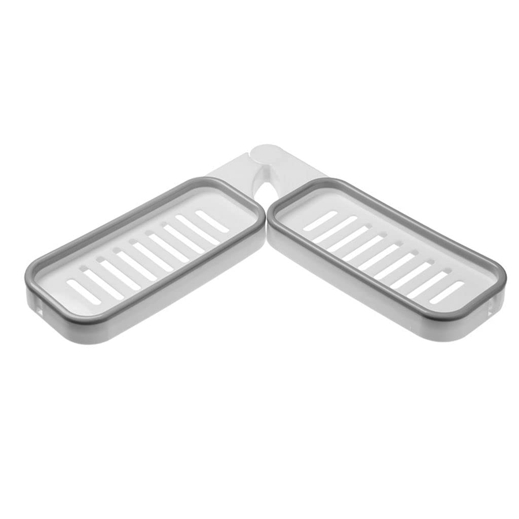 Rotatable Wall Mounted Shower Shelves Storage Rack - Space Saving Corner Shelf for Bathroom & Kitchen, Grey Shampoo Holder & Organizer - Perfect for Small Spaces, Apartment Living & RV Use