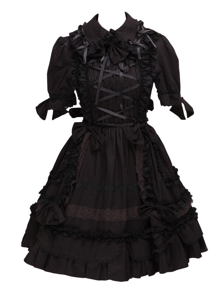 Gothic Lolita Dress for Women - Elegant Black Victorian Style Dress with Ruffles | Perfect for Cosplay, Halloween, Anime Conventions & Gothic Fashion