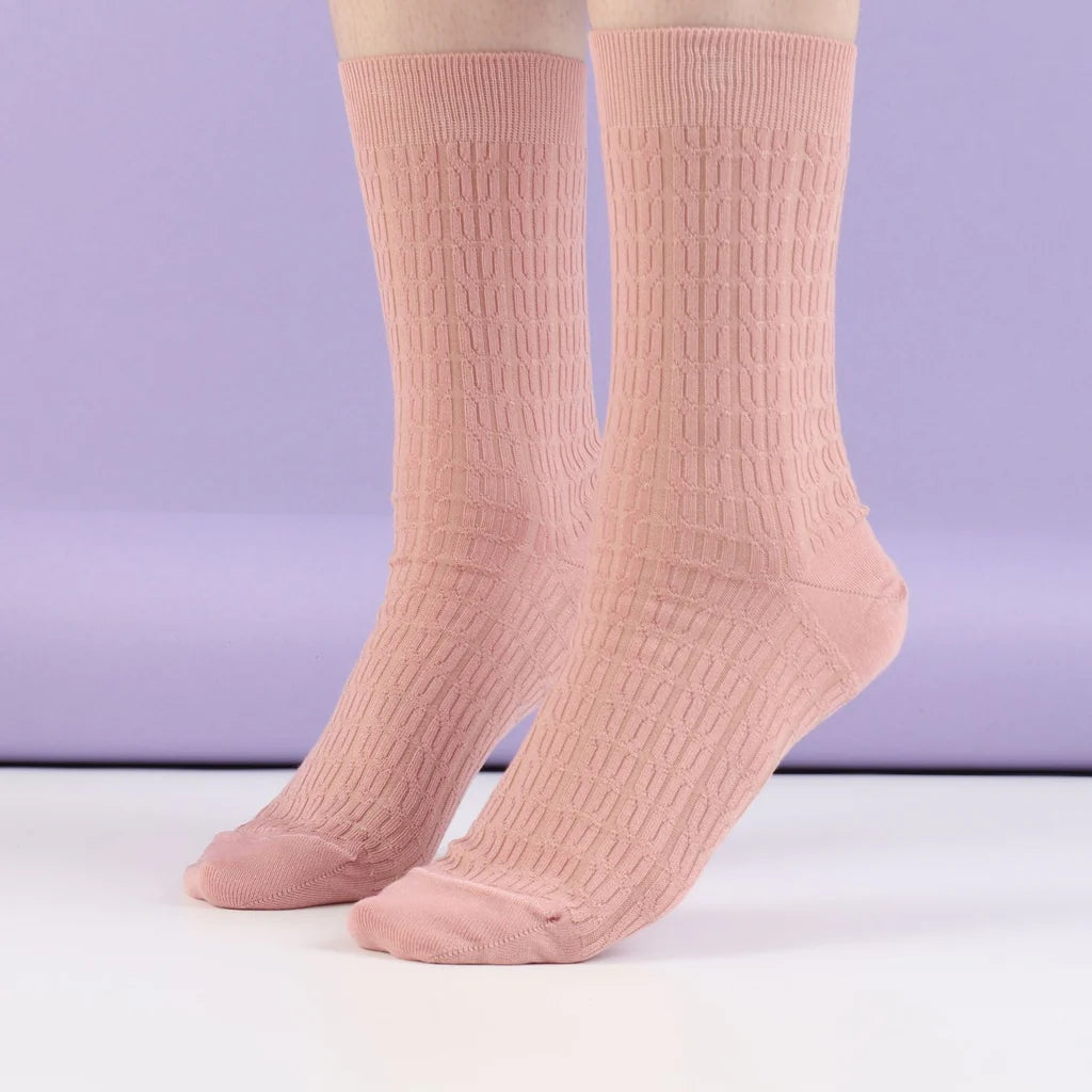 Women's Soft Cabled Mercerized Cotton Socks - Cozy Knit Winter Socks for Home, Office & Outdoor Wear