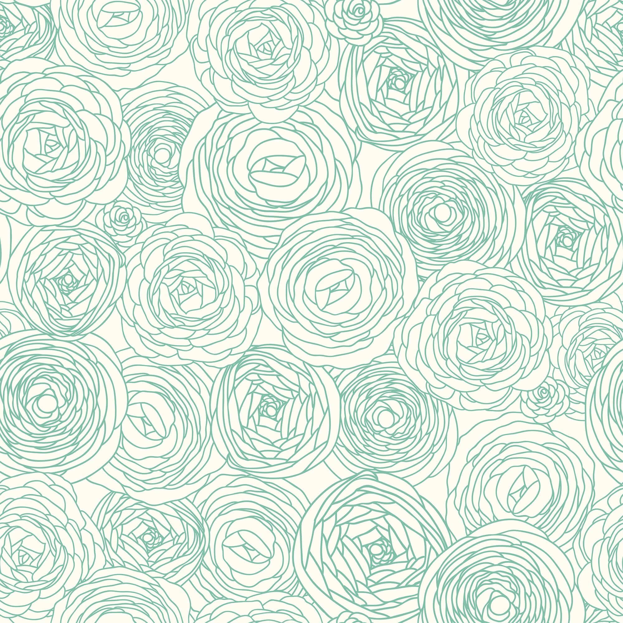 White Roses Floral Peel and Stick Removable Wallpaper - Self-Adhesive Decorative Wall Covering for Bedroom, Living Room & Nursery Decor