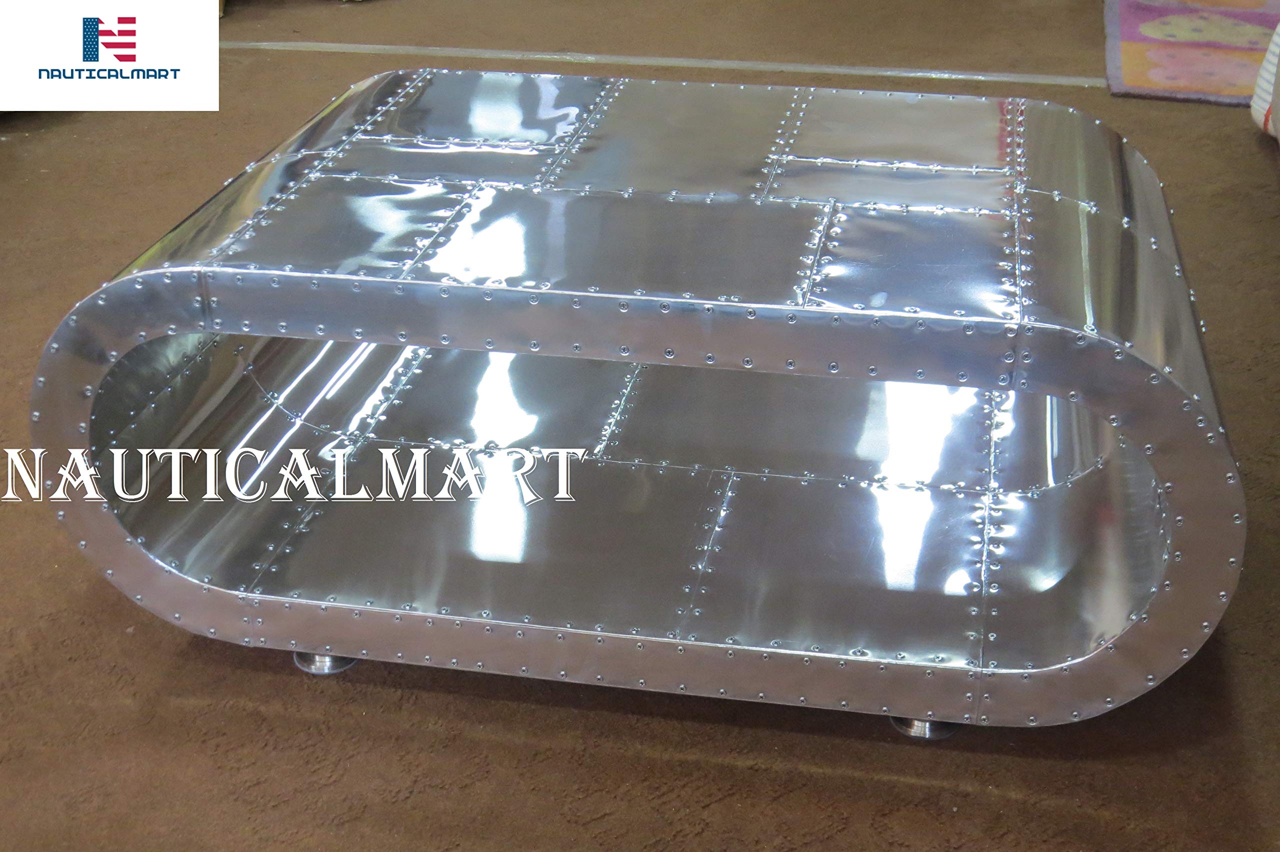 Black Hawk Aluminum Coffee Table - Modern NauticalMart Furniture for Home & Office Decor | Perfect for Living Room, Lounge & Workspace