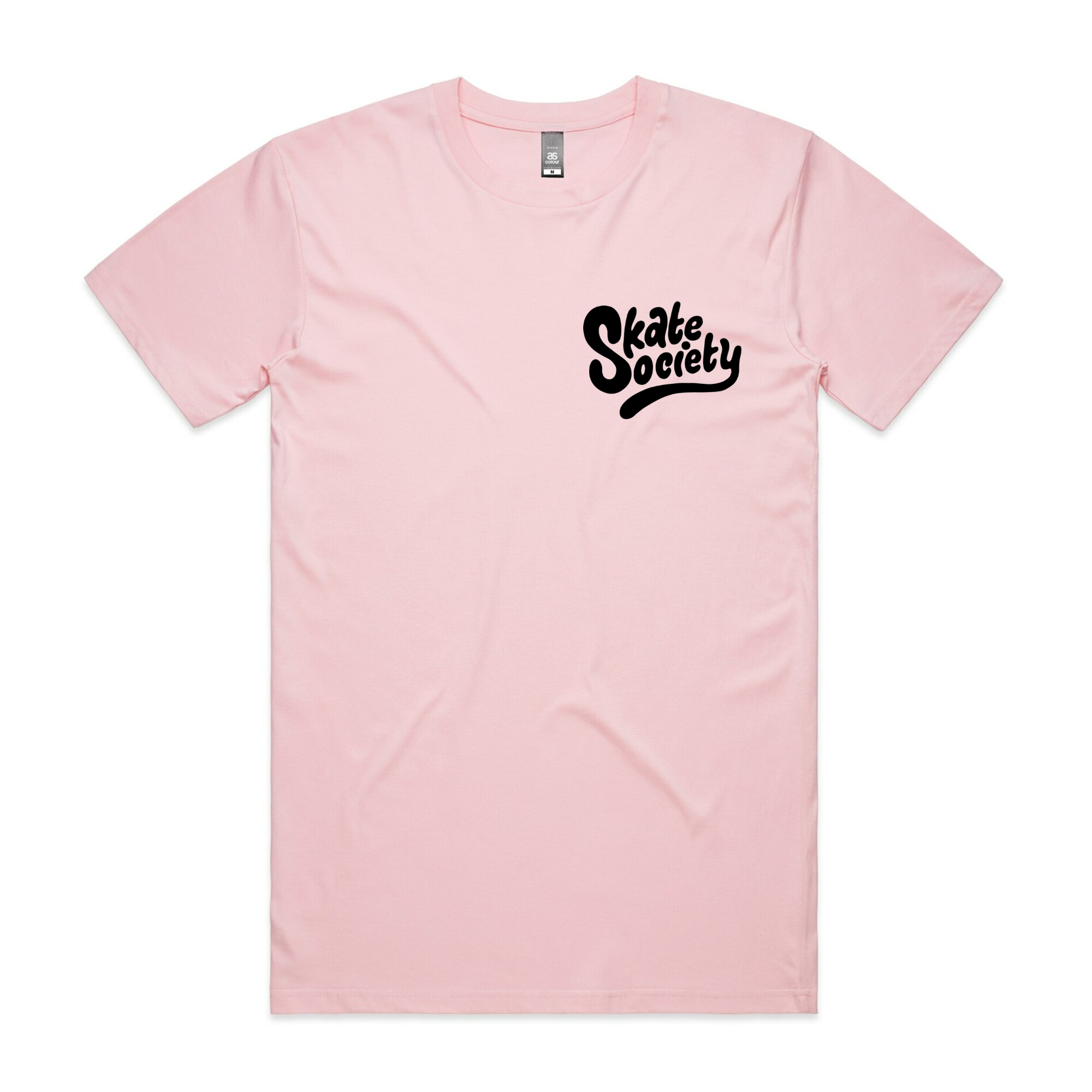 Skate Society Logo Men's T-Shirt - Soft Cotton Graphic Tee for Skateboarders - Pink Casual Streetwear for Everyday Wear & Skate Sessions