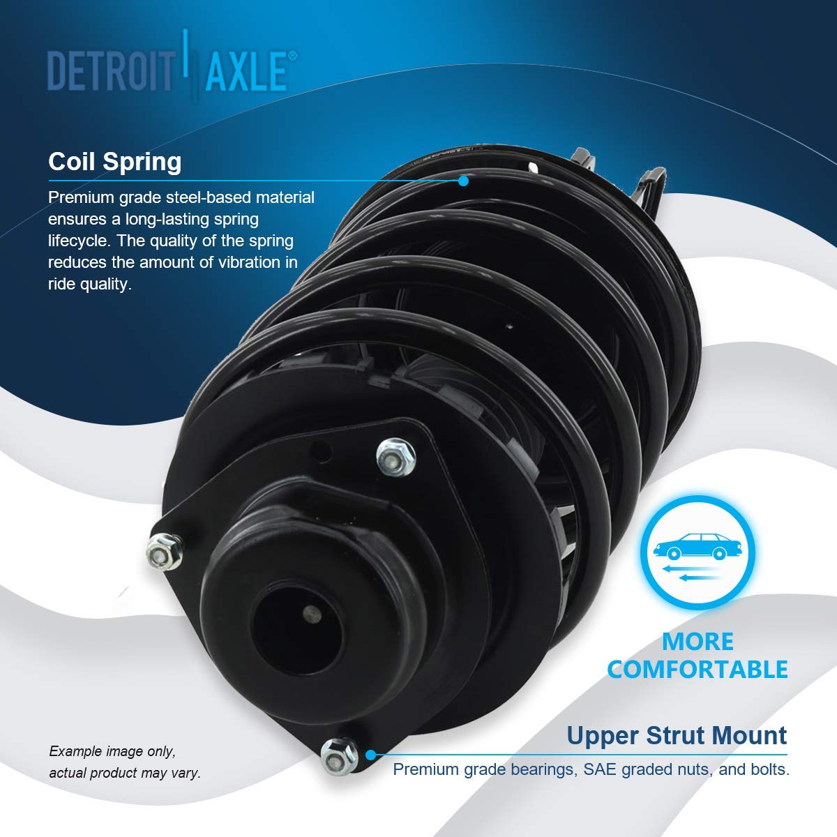 Detroit Axle 8-Piece Front End Suspension Kit for Chrysler Town & Country, Dodge Grand Caravan, Plymouth Grand Voyager - Includes 2 Lower Control Arms with Ball Joints, 2 Struts, 2 Wheel Bearing Hubs, 2 Outer Tie Rods - Perfect for Smooth Ride & Vehicle Maintenance