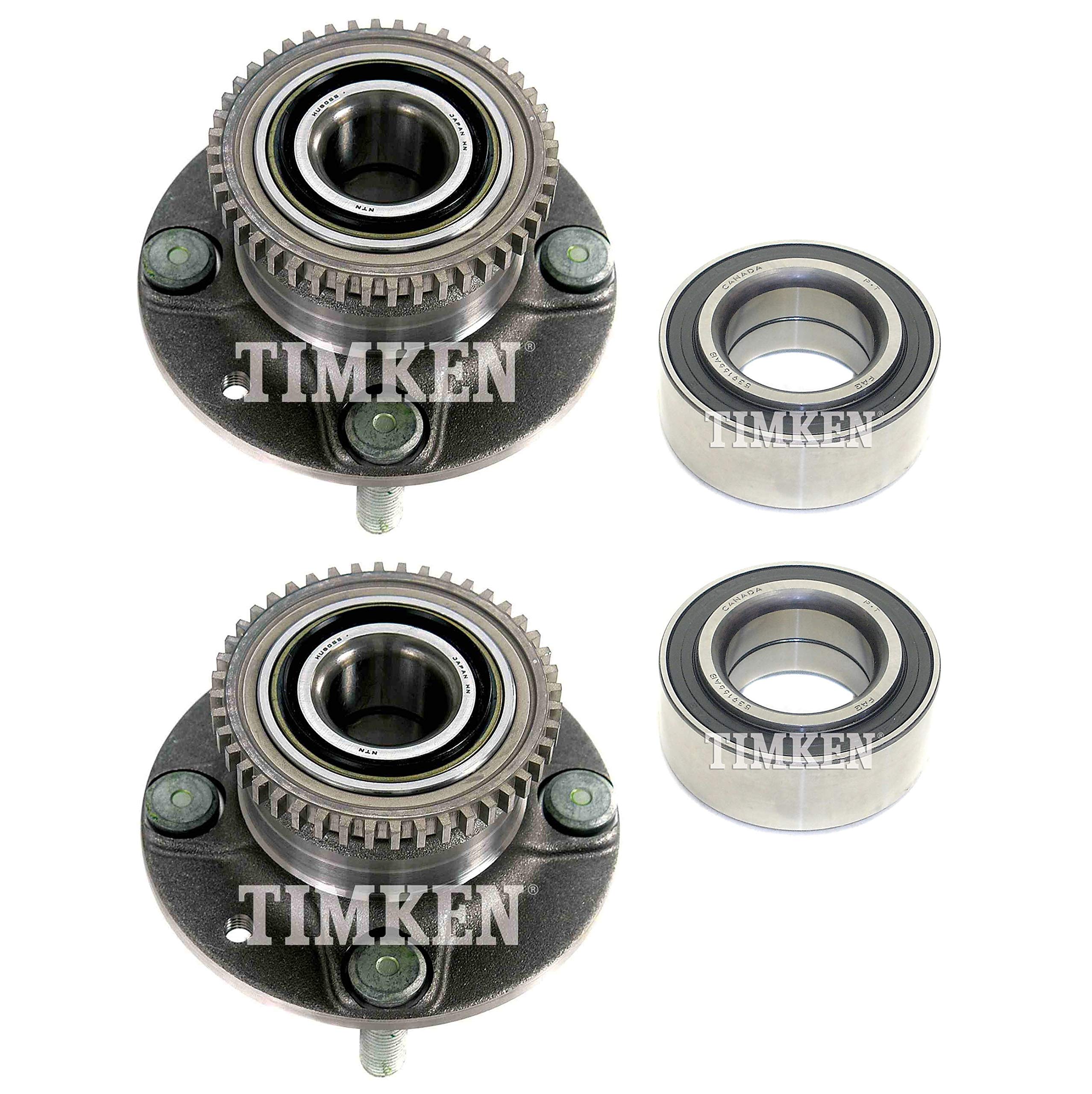 Timken Front & Rear Wheel Bearings & Hubs Kit for Mazda Miata RWD 4-Wheel ABS - Perfect for Smooth Ride & Performance Driving | DIY Car Repair & Maintenance