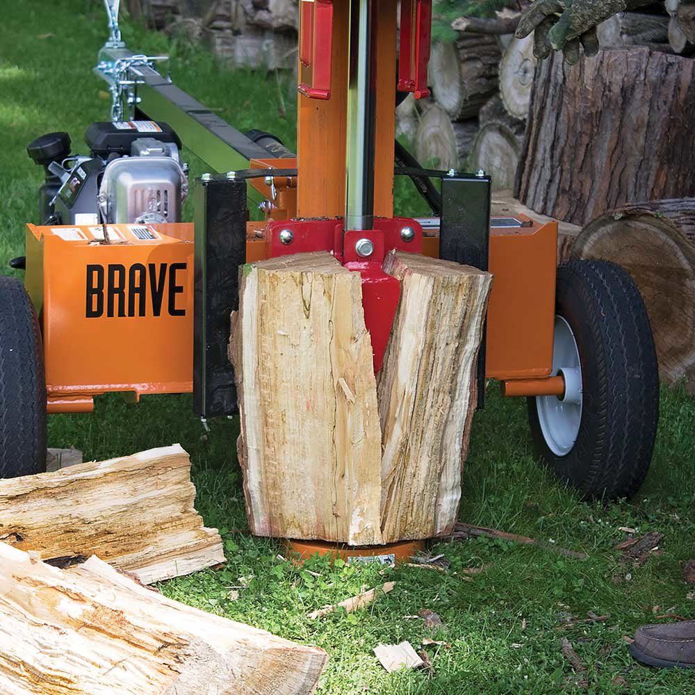 24 Ton Brave Log Splitter with Honda GC160 Engine - Powerful Firewood Splitting for Home Heating & Outdoor Woodworking Projects