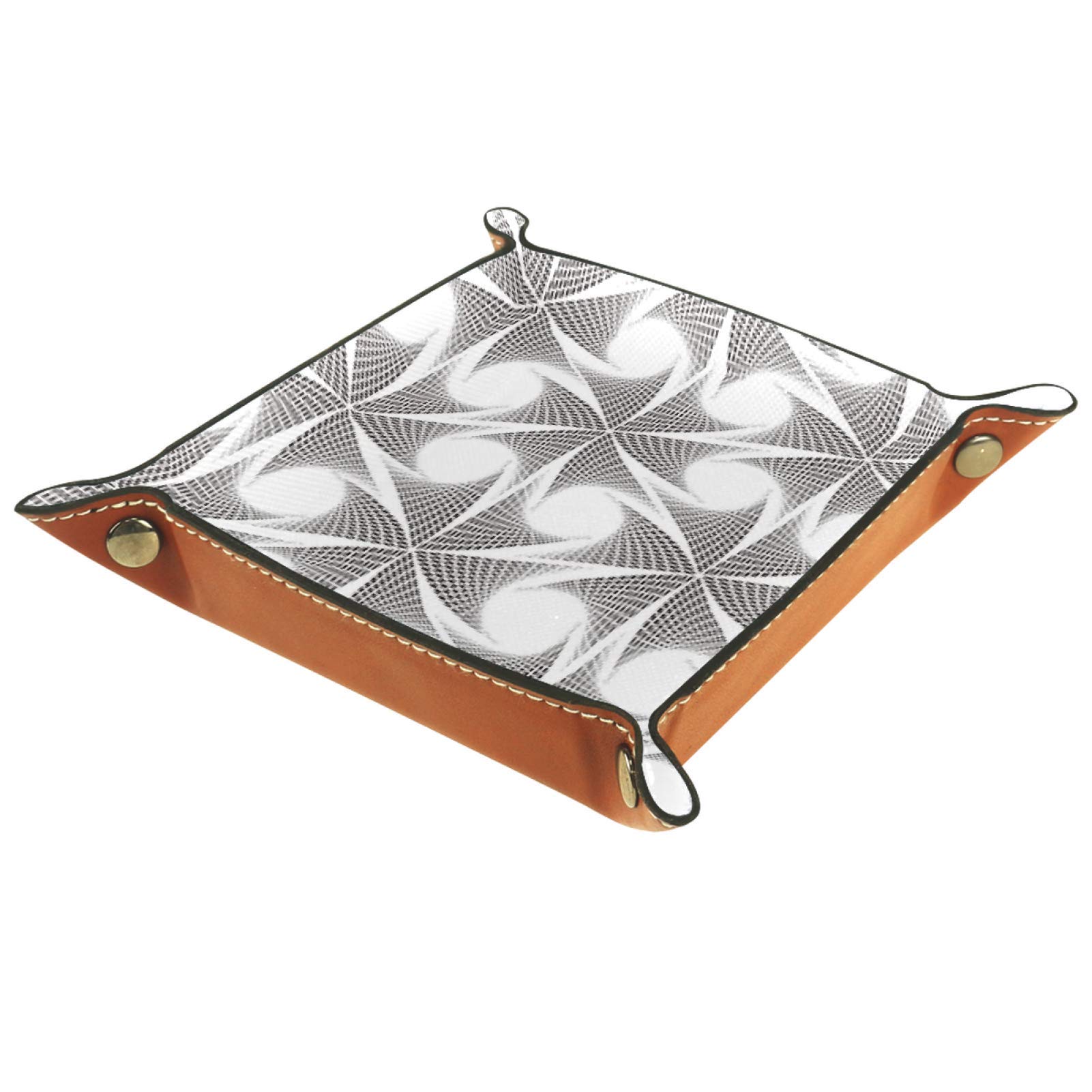 Premium Microfiber Leather Storage Tray - Desk Organizer for Wallet, Keys, Watch, Phone & Jewelry (20.5x20.5cm) - Perfect for Office, Bedside & Home Organization