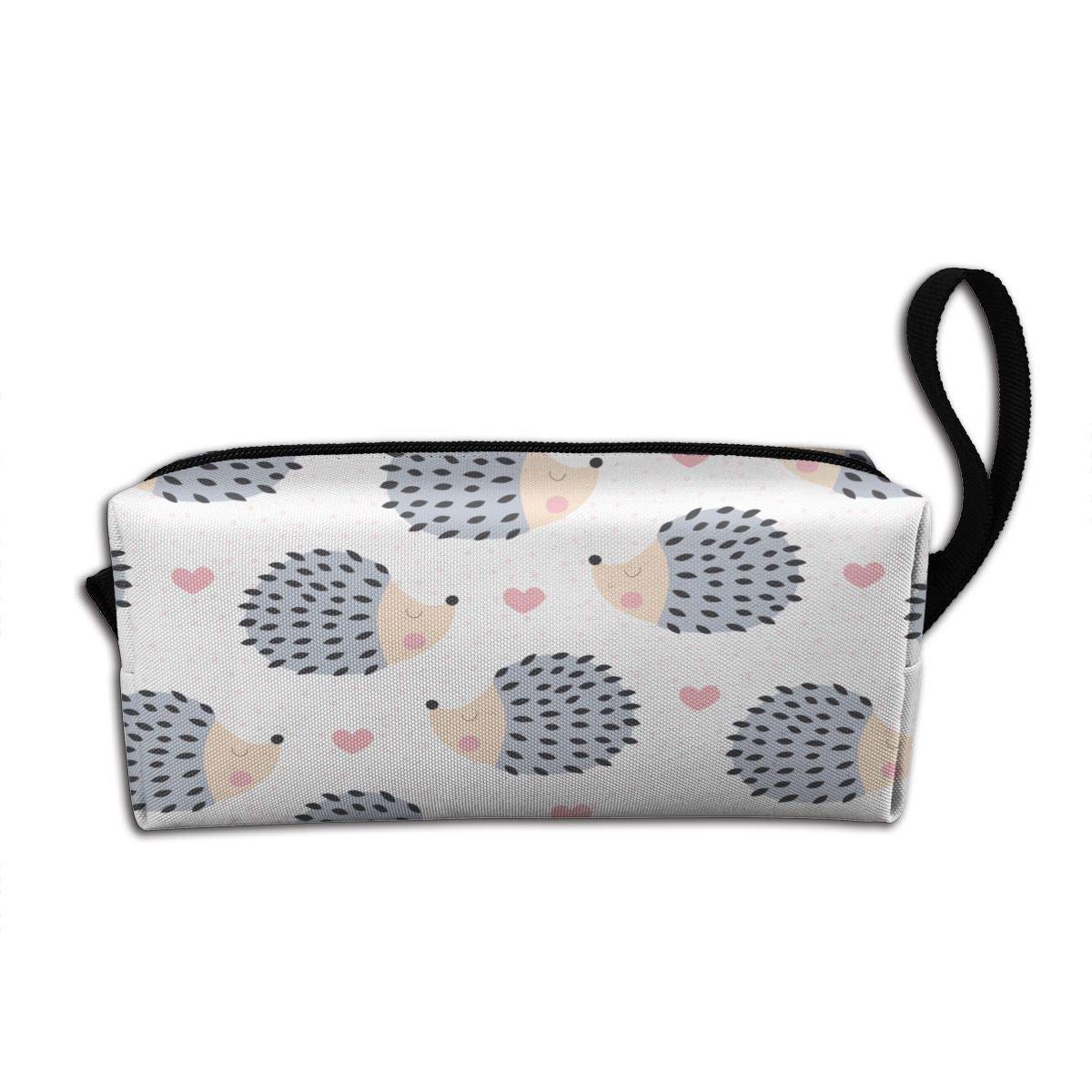 Adorable Hedgehog Print Makeup Bag - Cute Travel Cosmetic Organizer for Women | Perfect for Travel, Gym & Daily Essentials Storage