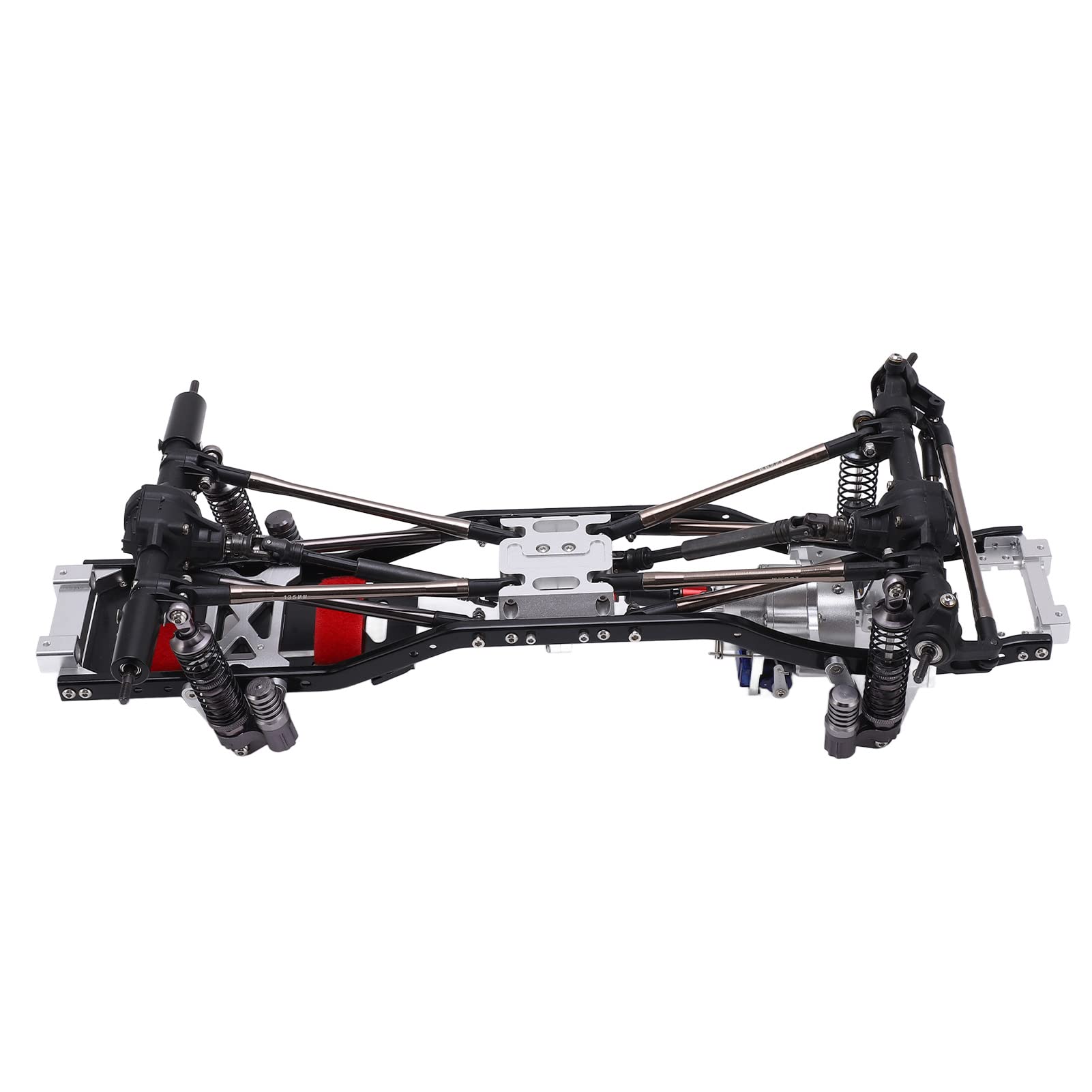 SUNGOOYUE 313mm RC Car Frame Kit - Dual Speed Gearbox, Front Bumper Set for DIY RC Car Accessories (Silver) | Perfect for Off-Road Racing, Crawling & Custom RC Vehicle Builds