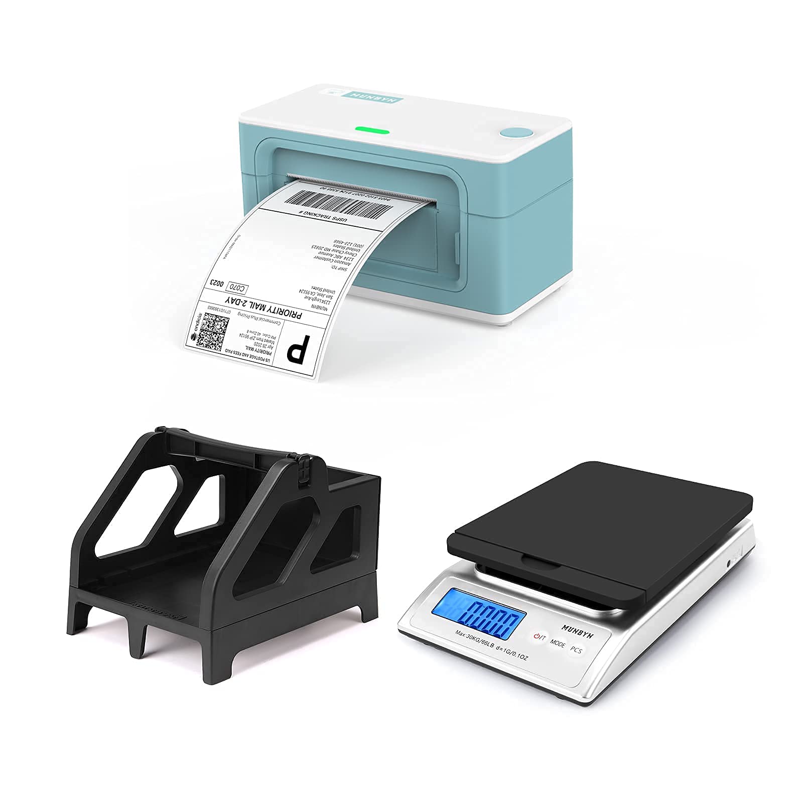 MUNBYN Thermal Label Printer with Built-in Digital Shipping Scale & Label Holder - Compatible with UPS, FedEx, Amazon, eBay, Etsy, Shopify - Perfect for E-commerce Shipping & Small Business Packaging