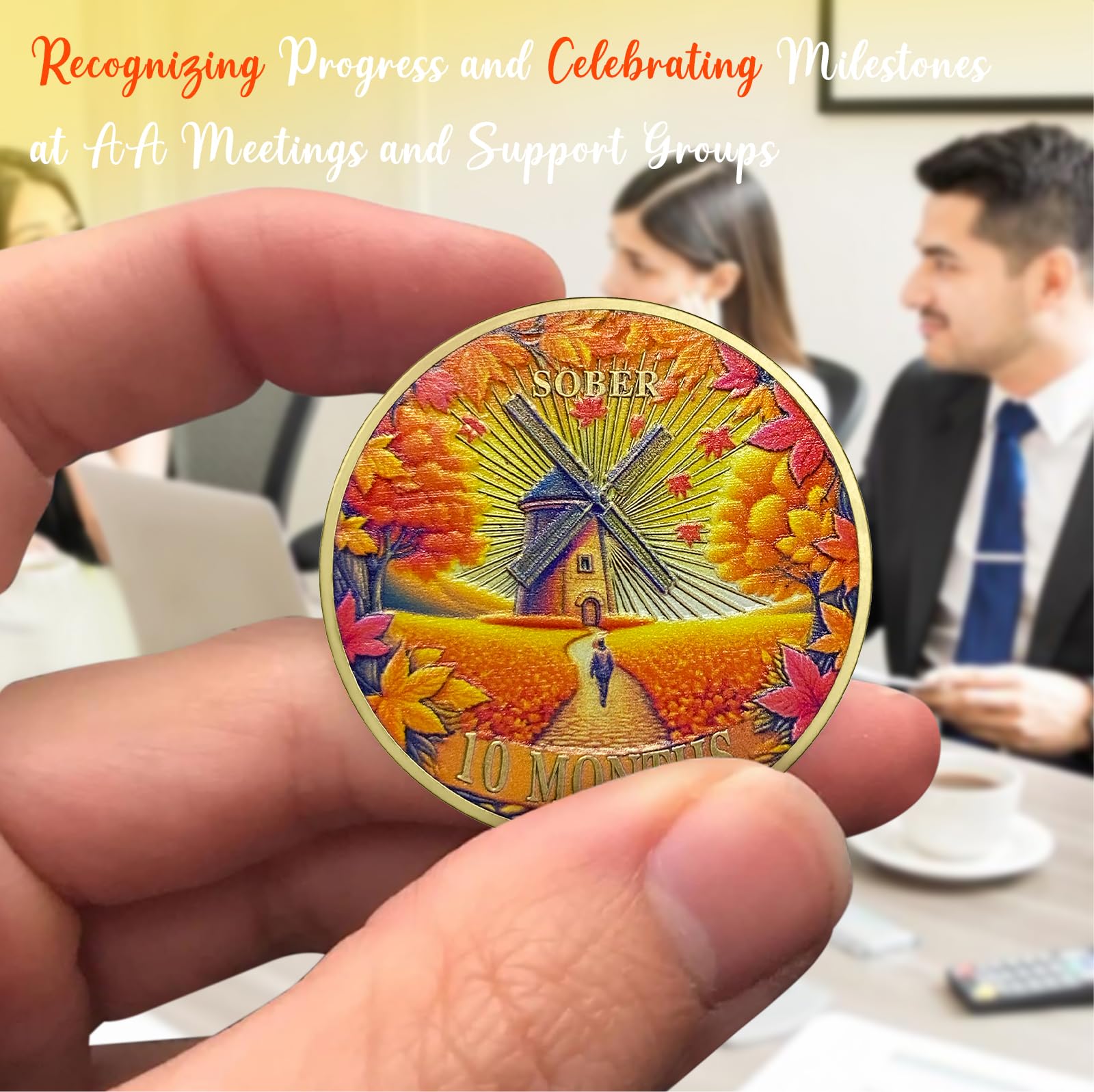 12Pcs AA Sobriety Coins Set - 1 to 12 Months Recovery Medallions for Alcoholics Anonymous, Addiction Recovery Gifts for Men & Women | Celebrate Milestones in Sobriety Journey (Ideal for AA Meetings, Anniversary Gifts & Personal Motivation)