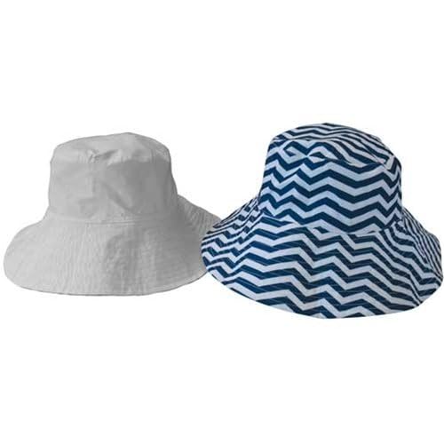 Sun Lily Fashion Flips Reversible Sun Hat with Tote Bag for Women - UPF 50+ Wide Brim Beach Hat (Harbor Coast) | Perfect for Vacations, Poolside & Summer Outdoor Activities