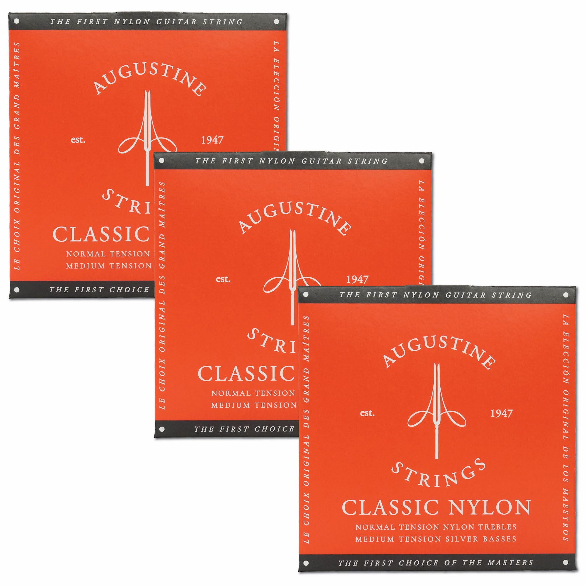 Premium Medium Tension Classical Guitar Strings 3-Pack - Nylon Strings for Classical & Flamenco Guitar - Perfect for Beginners & Professionals - Warm Balanced Tone for Practice, Performances & Recording Sessions