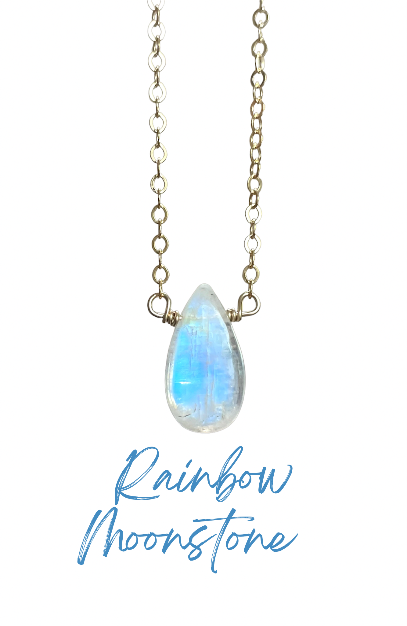 Tiny Rainbow Moonstone Pendant Necklace - Sterling Silver or Gold Filled - Elegant Boho Jewelry for Women, Perfect for Everyday Wear & Special Occasions