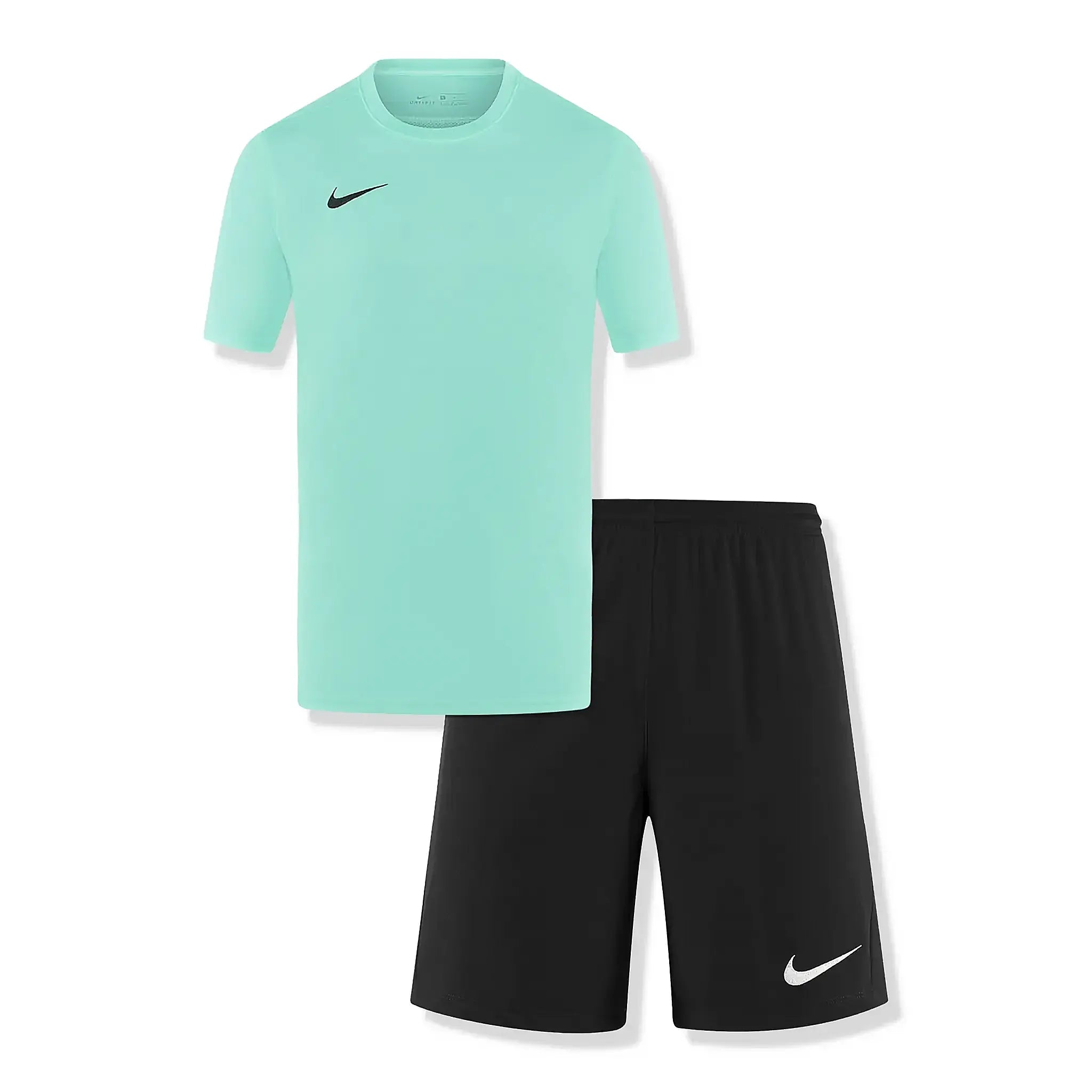 Nike Dri-FIT Park III Hyper Turquoise Black T-Shirt & Shorts Set - Moisture-Wicking Athletic Wear for Men - Perfect for Running, Gym Workouts & Casual Sports Activities