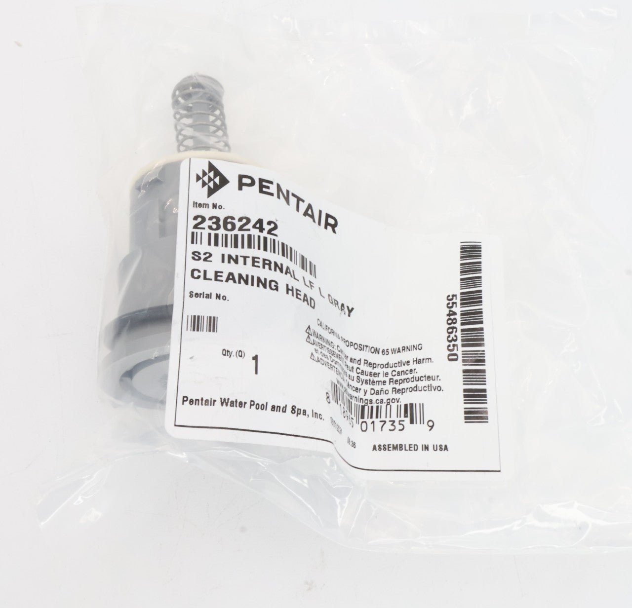Pentair In Floor (A&A) Style 2 Low Flow Pop Up Head - Light Gray (Model 236242 551030) - Perfect for Pool Cleaning & Maintenance