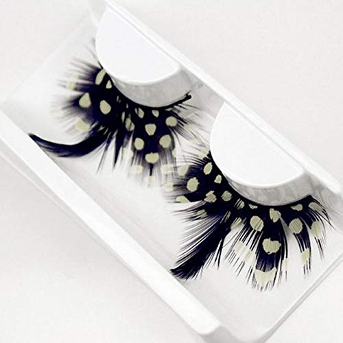 Dramatic Peacock Feather Eyelashes for Stage, Party & Christmas - Long Exaggerated False Lashes with Spot Design | Perfect for Cosplay, Halloween & Special Events