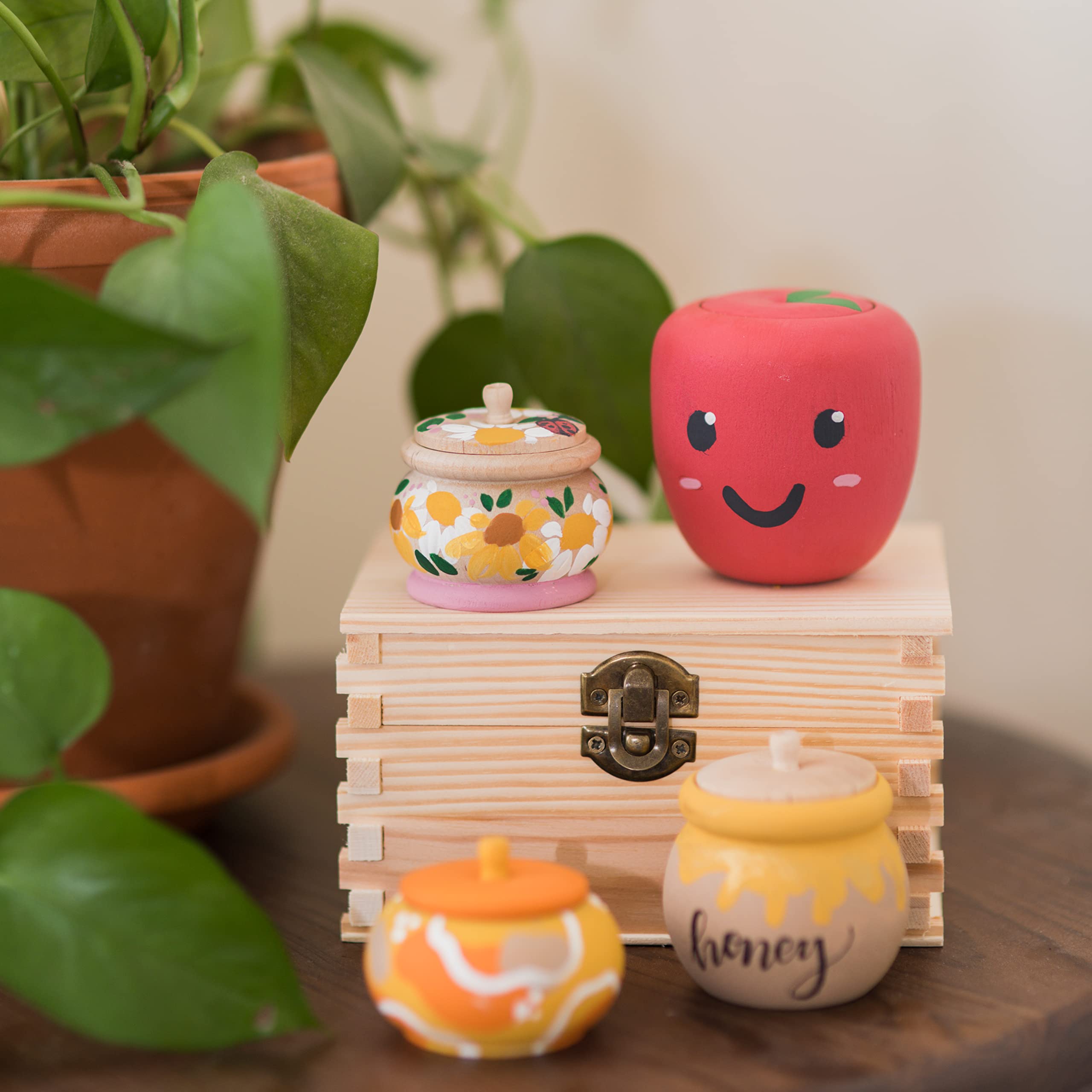 2-inch x 2-1/4-inch Wooden Trinket Box Set of 3 - Unfinished DIY Craft Box for Painting, Memory Keepsake & Home Decor | Perfect for Jewelry Storage, Gift Giving & Craft Projects by Woodpeckers