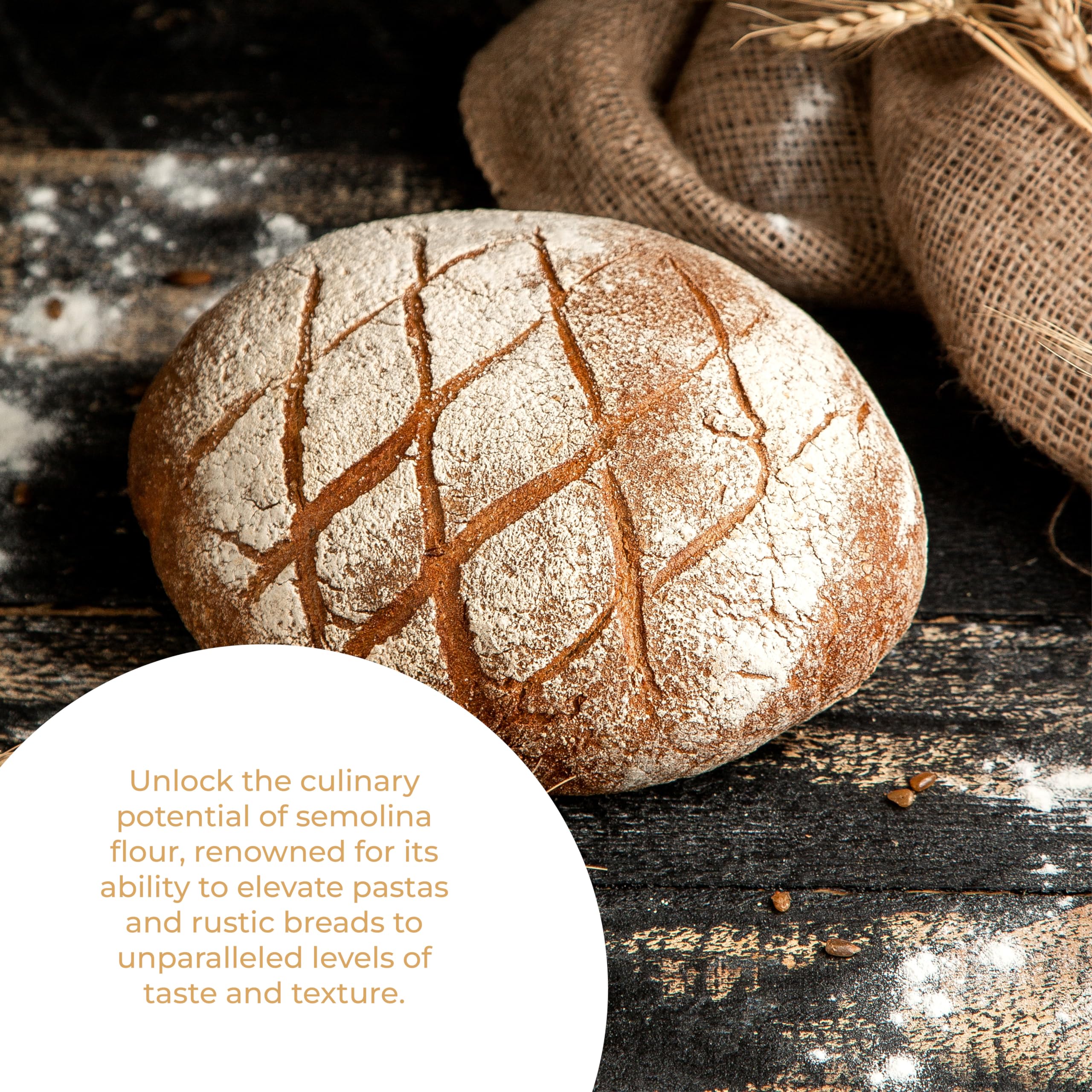 Premium Antimo Caputo Semola Di Grano Duro Rimacinata Semolina Flour 2.2LB (1kg) - 100% Natural Italian Pasta Flour for Authentic Homemade Pasta, Pizza Dough & Bread | Ideal for Fresh Pasta Making, Artisan Baking & Italian Cuisine