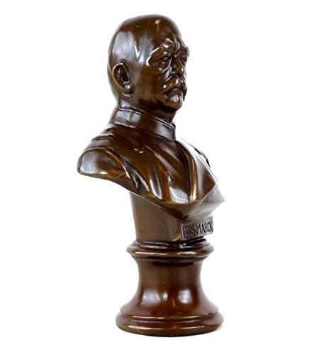 Otto von Bismarck Bronze Bust - Signed Gladenbeck - Military Collectible Statue - Antique German Decor for Office & Home - Historical Figure Sculpture for Study & Library Display