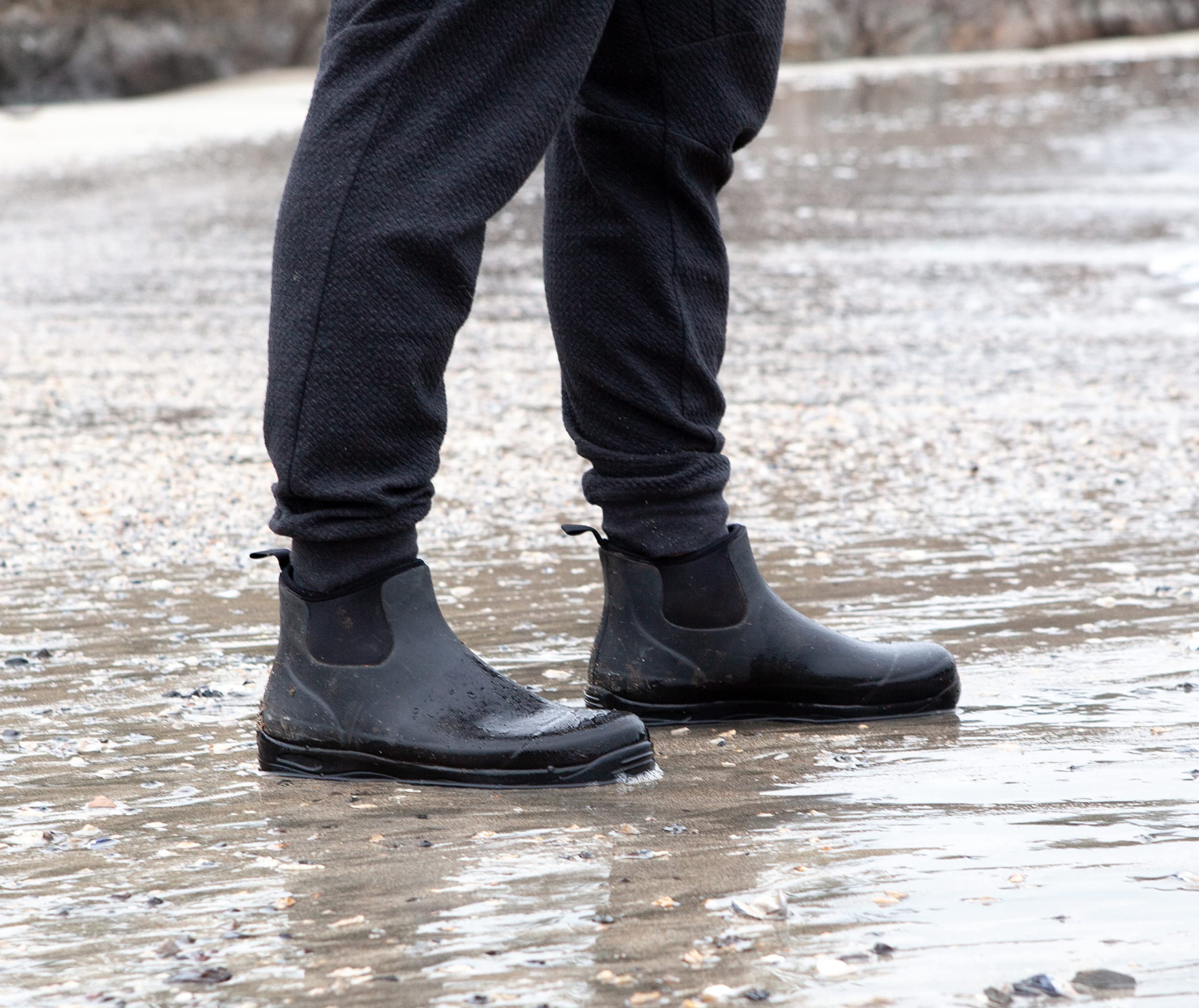Pemberton Men's Waterproof Slip-On Rain Boots - Comfortable & Durable for Outdoor Work, Hiking & Wet Weather