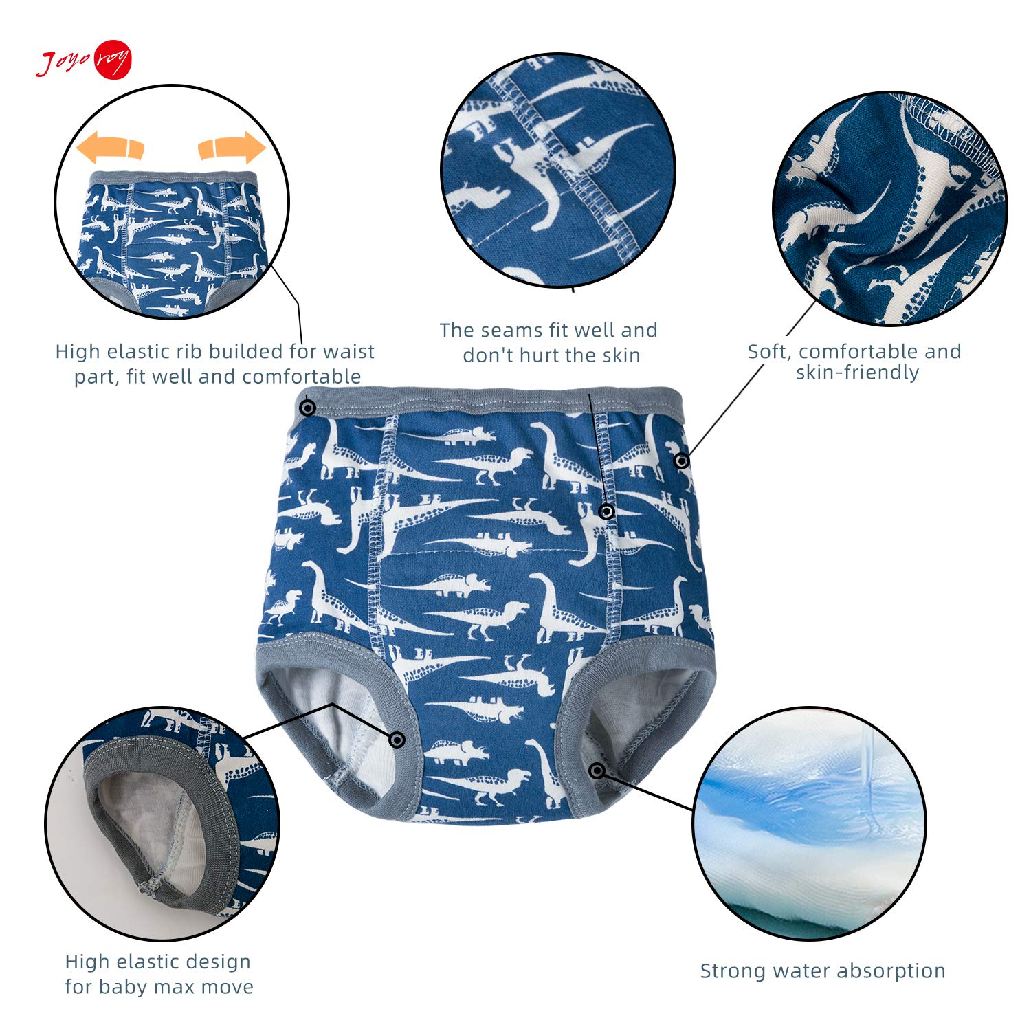 6PCS Boys Training Underwear 2T - 100% Cotton Toddler Underwear for Potty Training | Soft & Breathable for Daytime & Nighttime Use