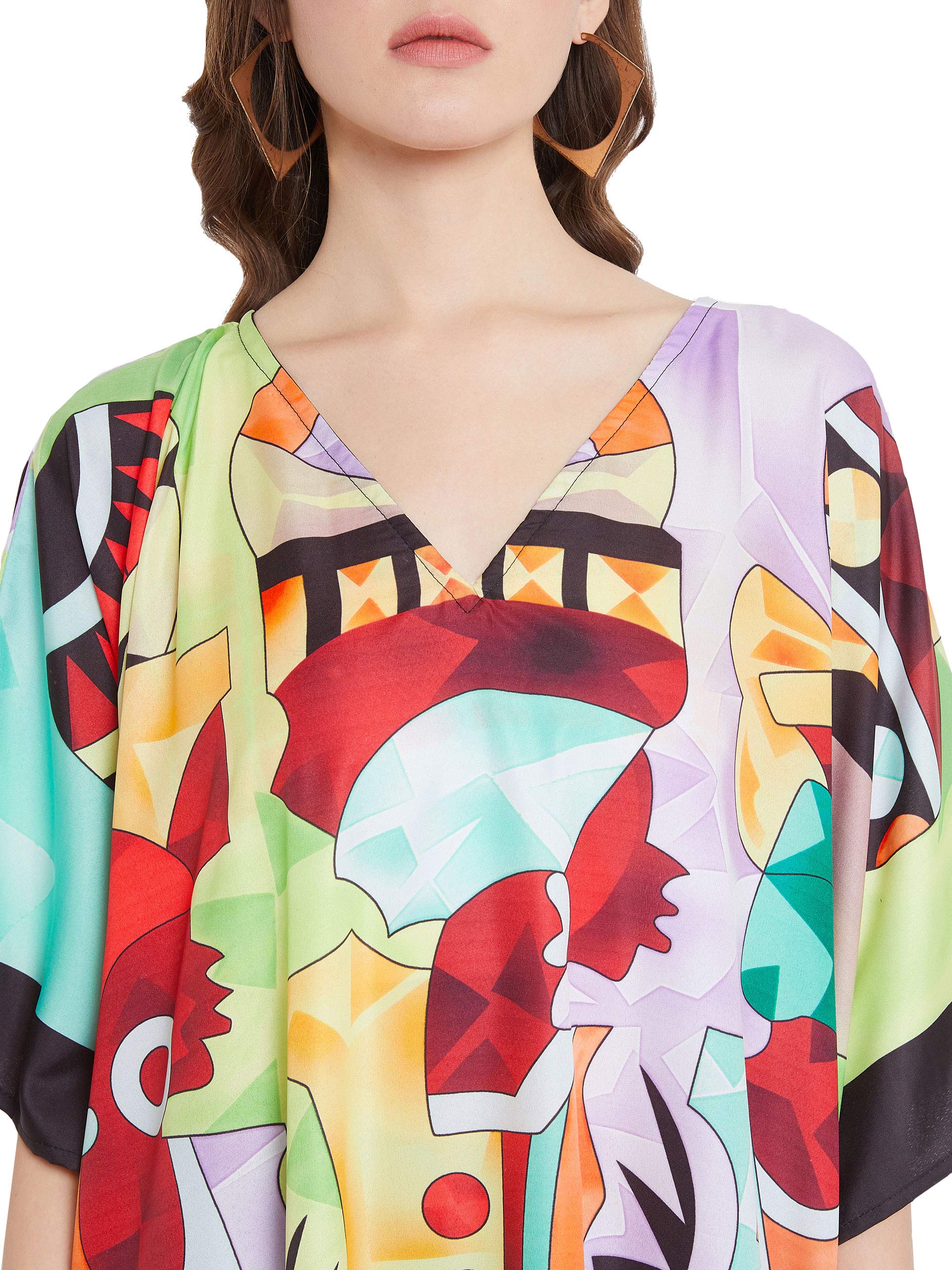 Oussum Plus Size Long Caftan Dress for Women - Beach Cover Up, Maxi Gown, Loungewear & Summer House Dress - Perfect for Vacations, Pool Parties and Relaxing at Home