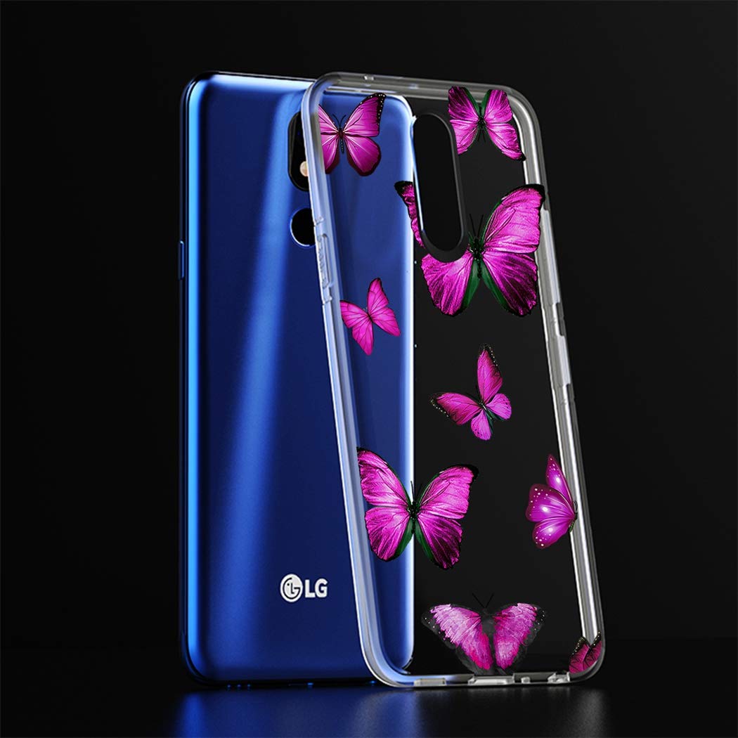 LG Stylo 5/5V/5X/5 Plus Case - Cute Butterfly Clear Slim Shockproof TPU Phone Cover for Women & Girls | Protective Soft Flexible Back Case for Everyday Use & School